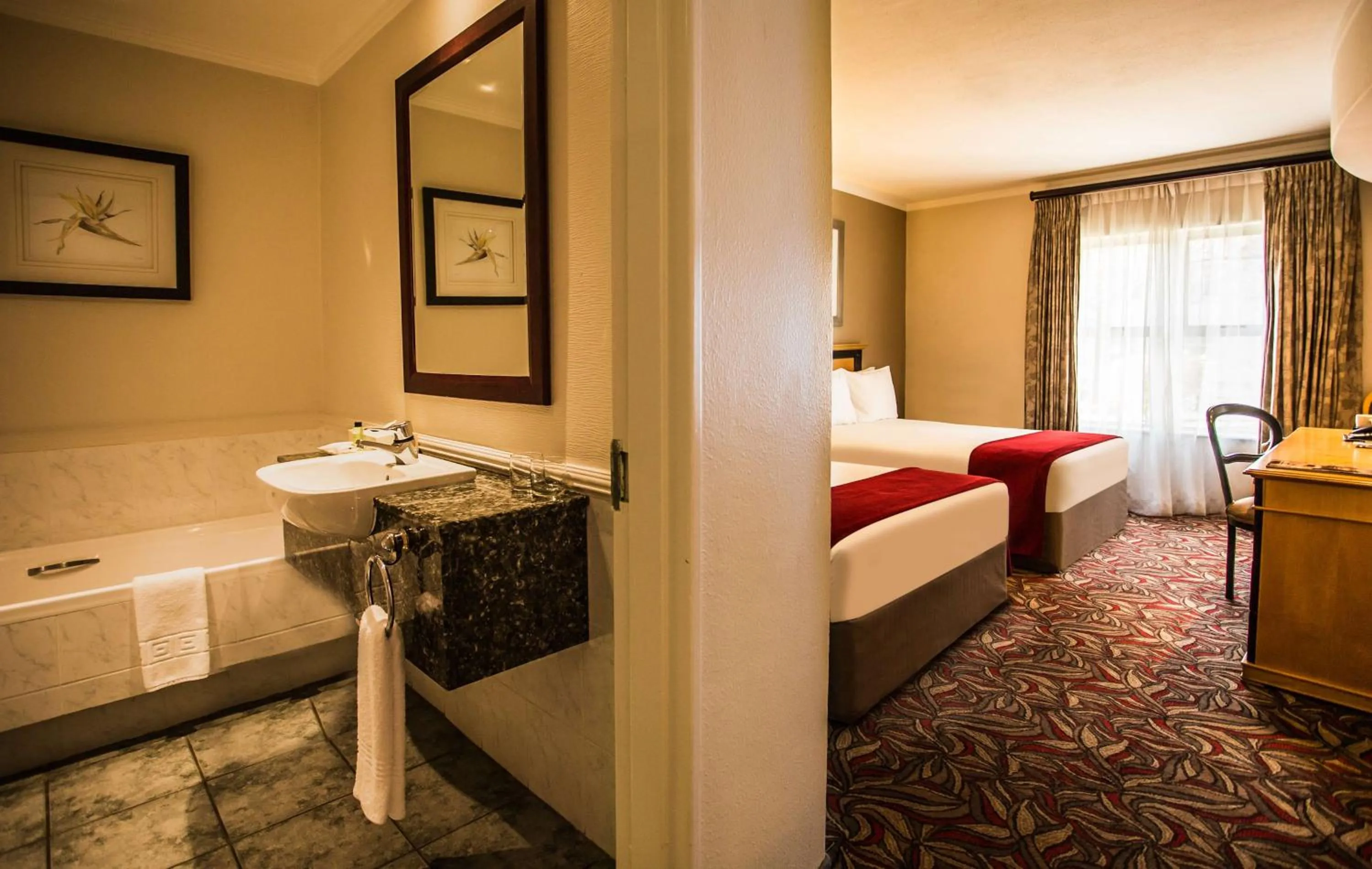 Bathroom, Bed in Garden Court Morningside Sandton