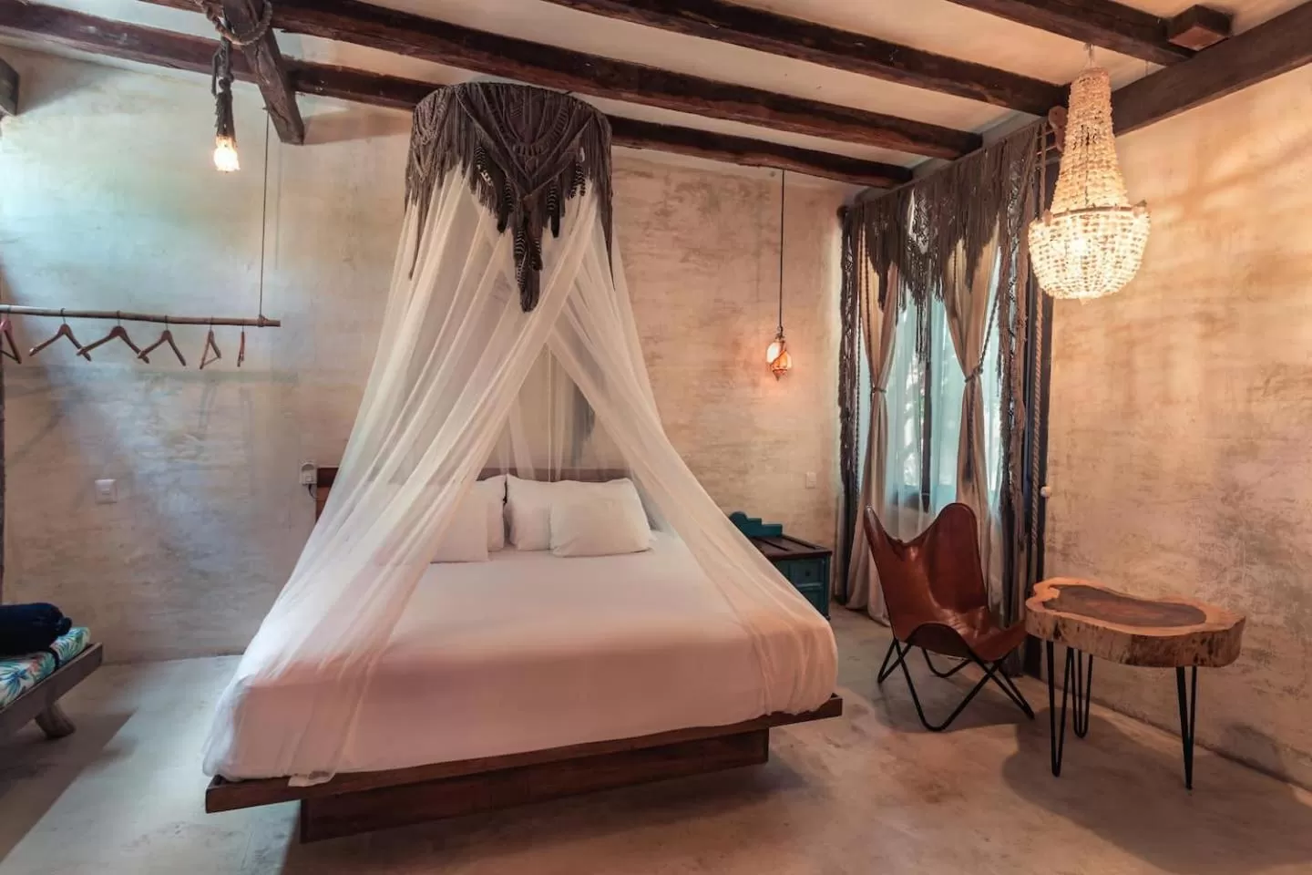 Bed in Hidden Treehouse Tulum Eco-Hotel