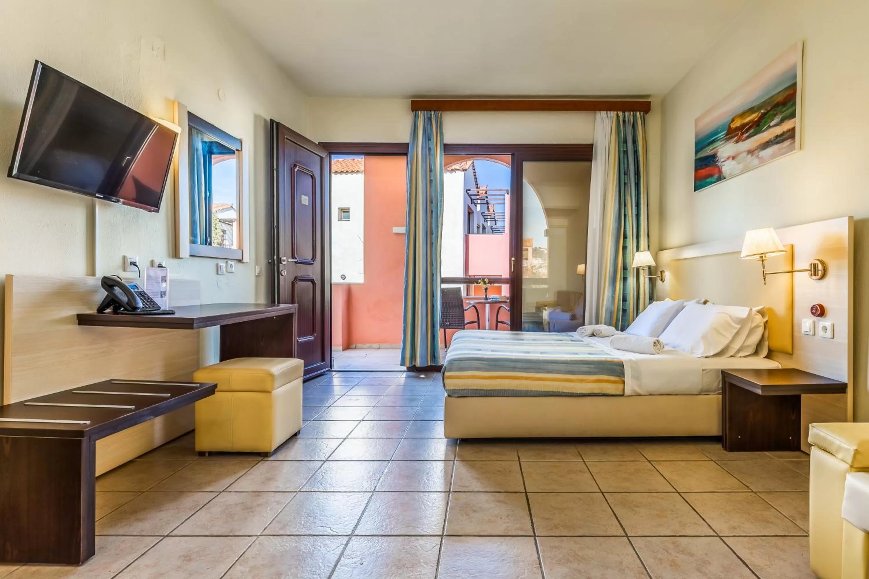 Bedroom, Bed in Rigas Hotel Skopelos