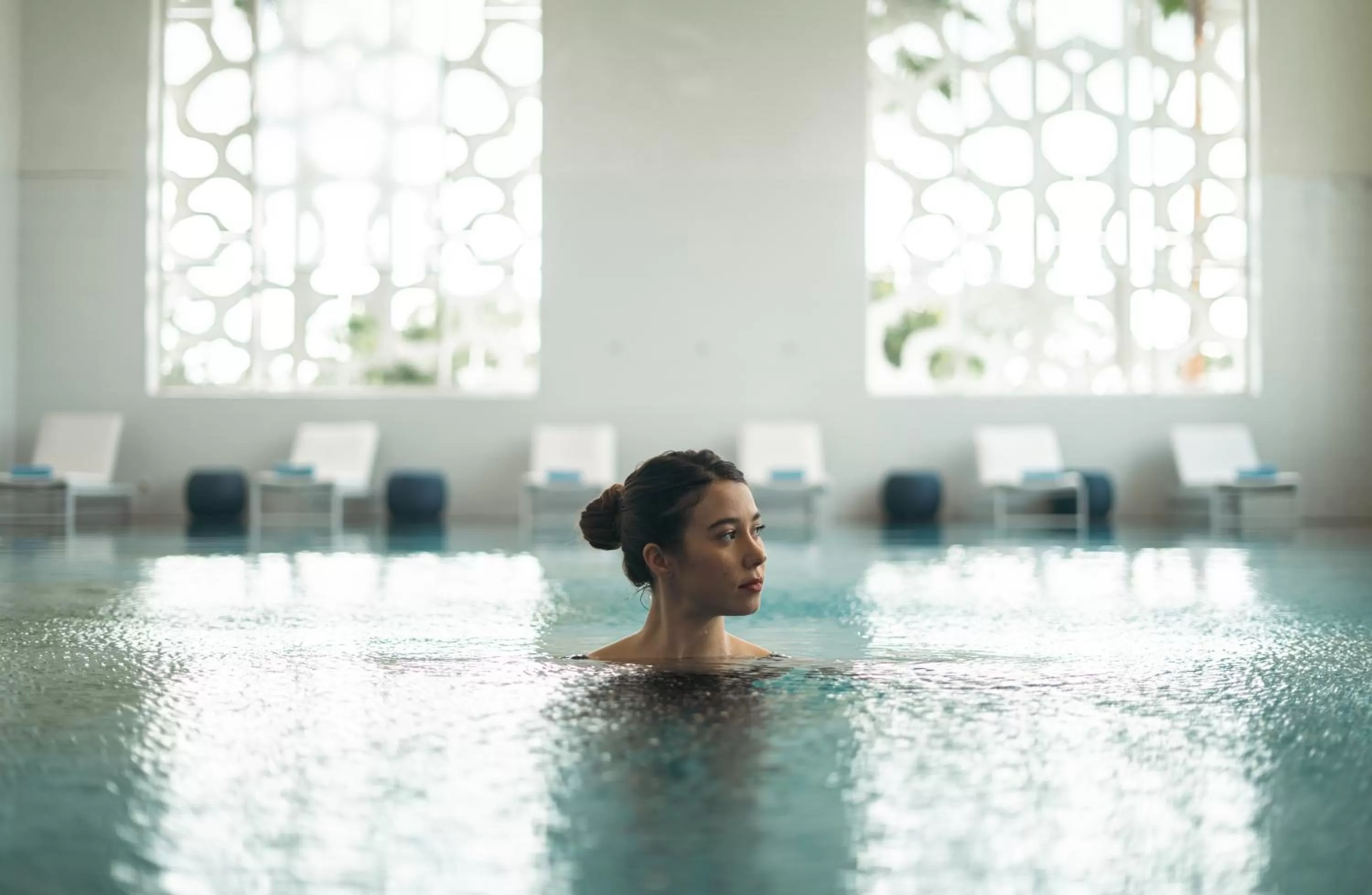 Swimming pool in Vichy Célestins Spa Hôtel Casablanca