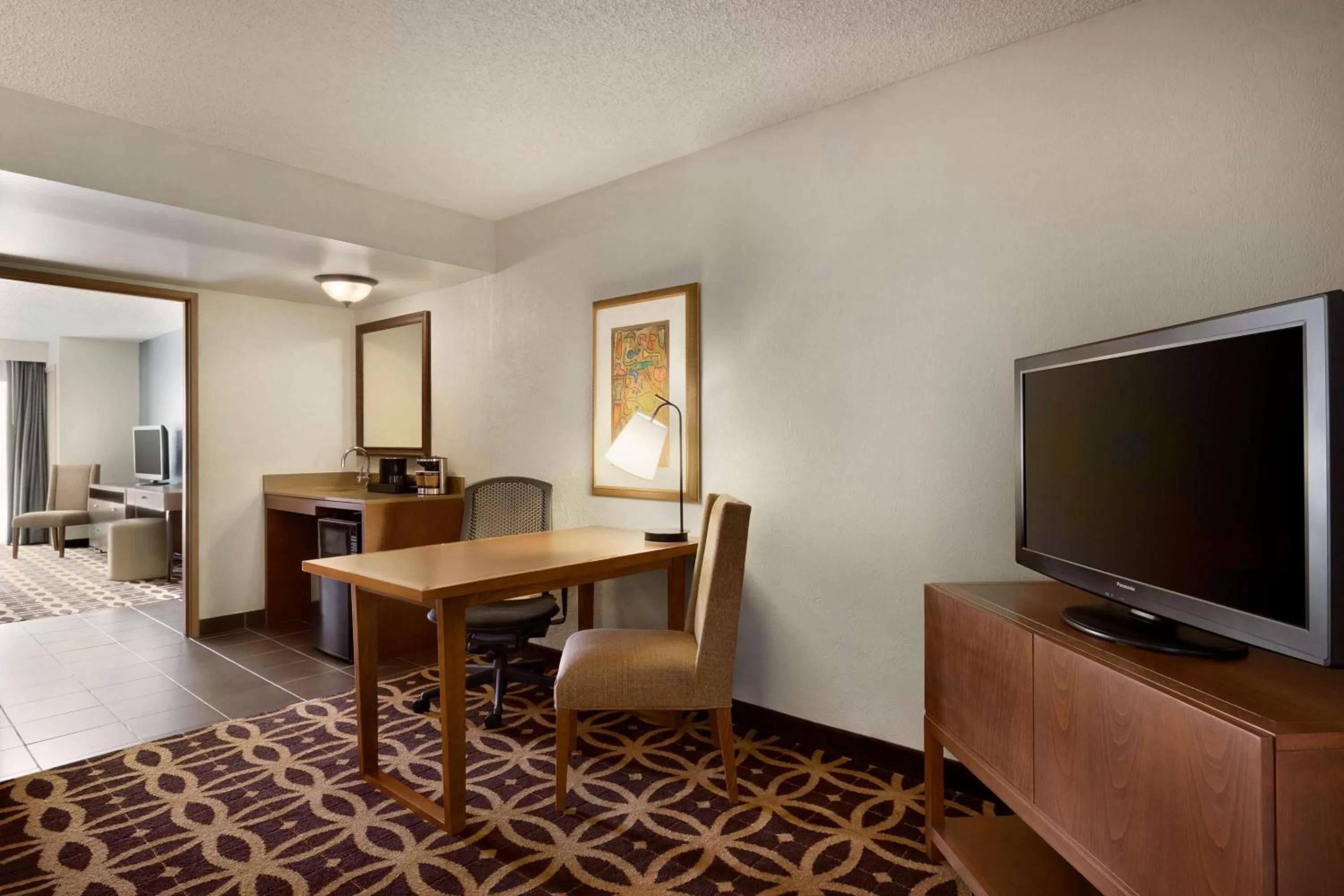 Bed in Embassy Suites by Hilton Dallas DFW Airport South