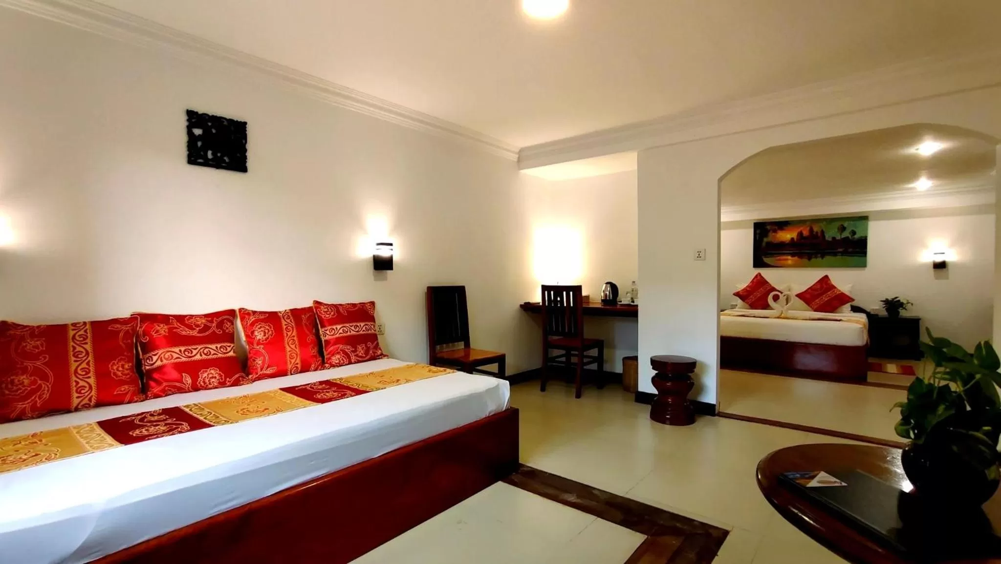 Living room, Bed in La Villa du Bonheur