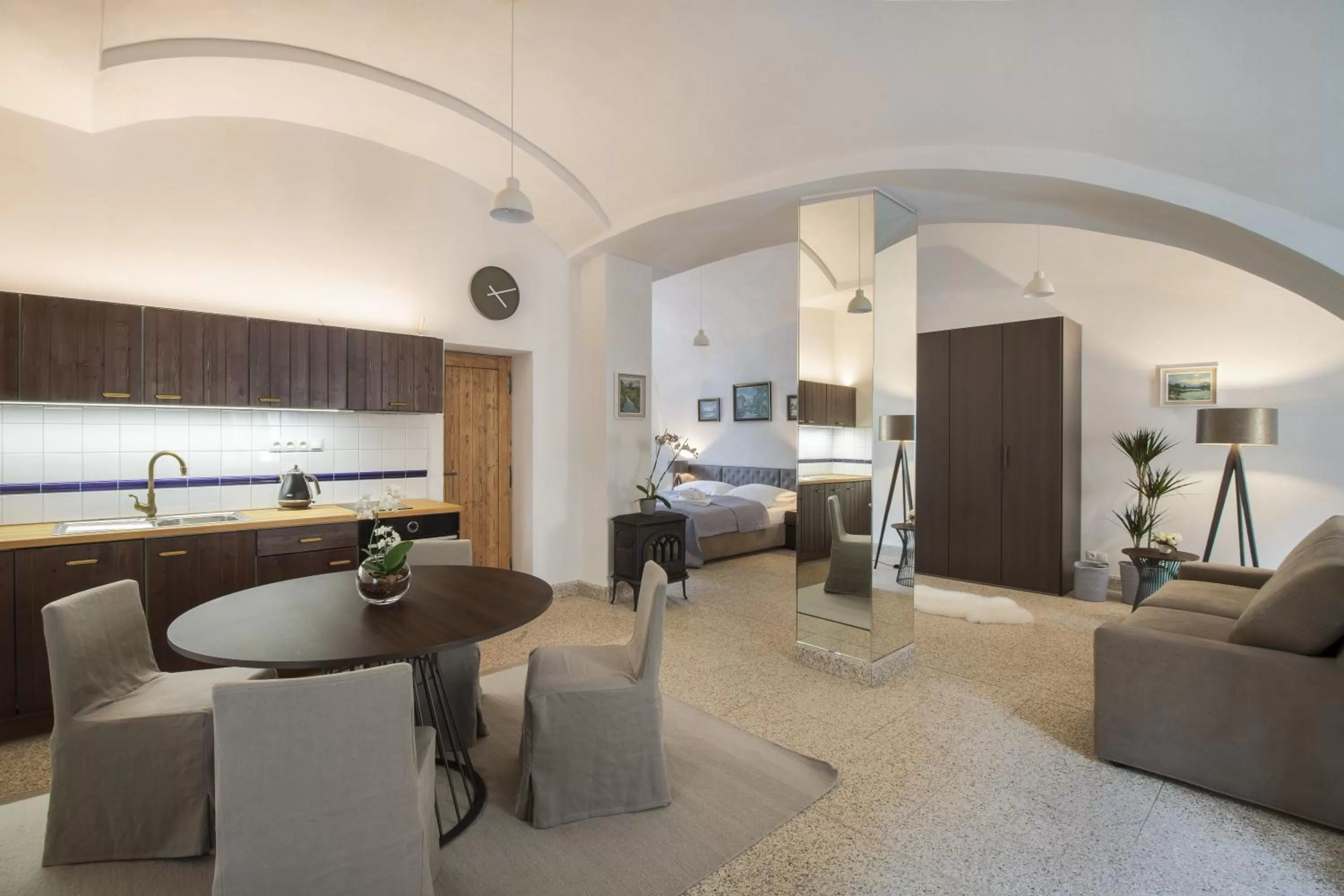 Kitchen or kitchenette in Apartmány Šupina