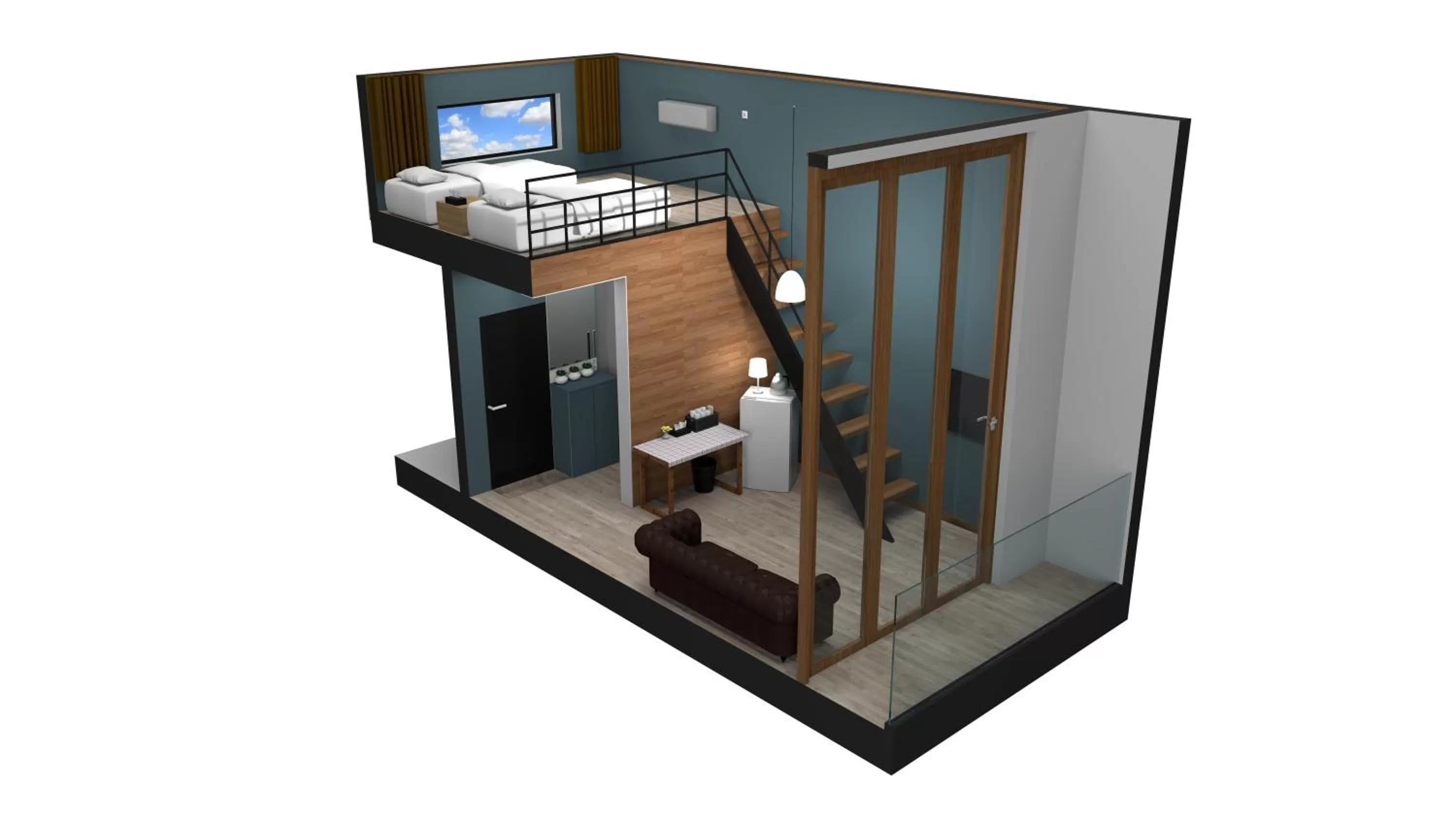 Bed in Hotel Hue Loft