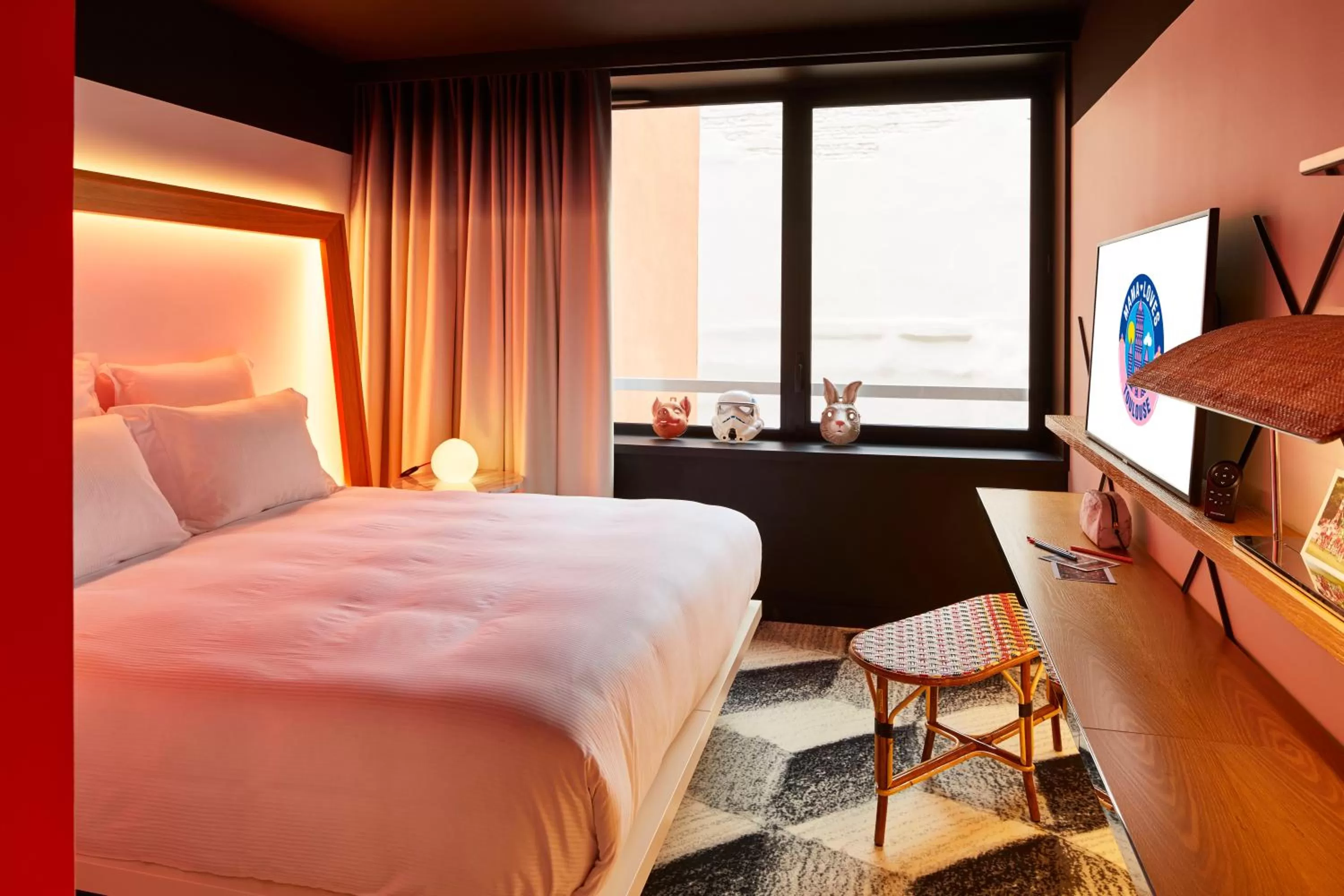 Bedroom, Bed in Mama Shelter Toulouse