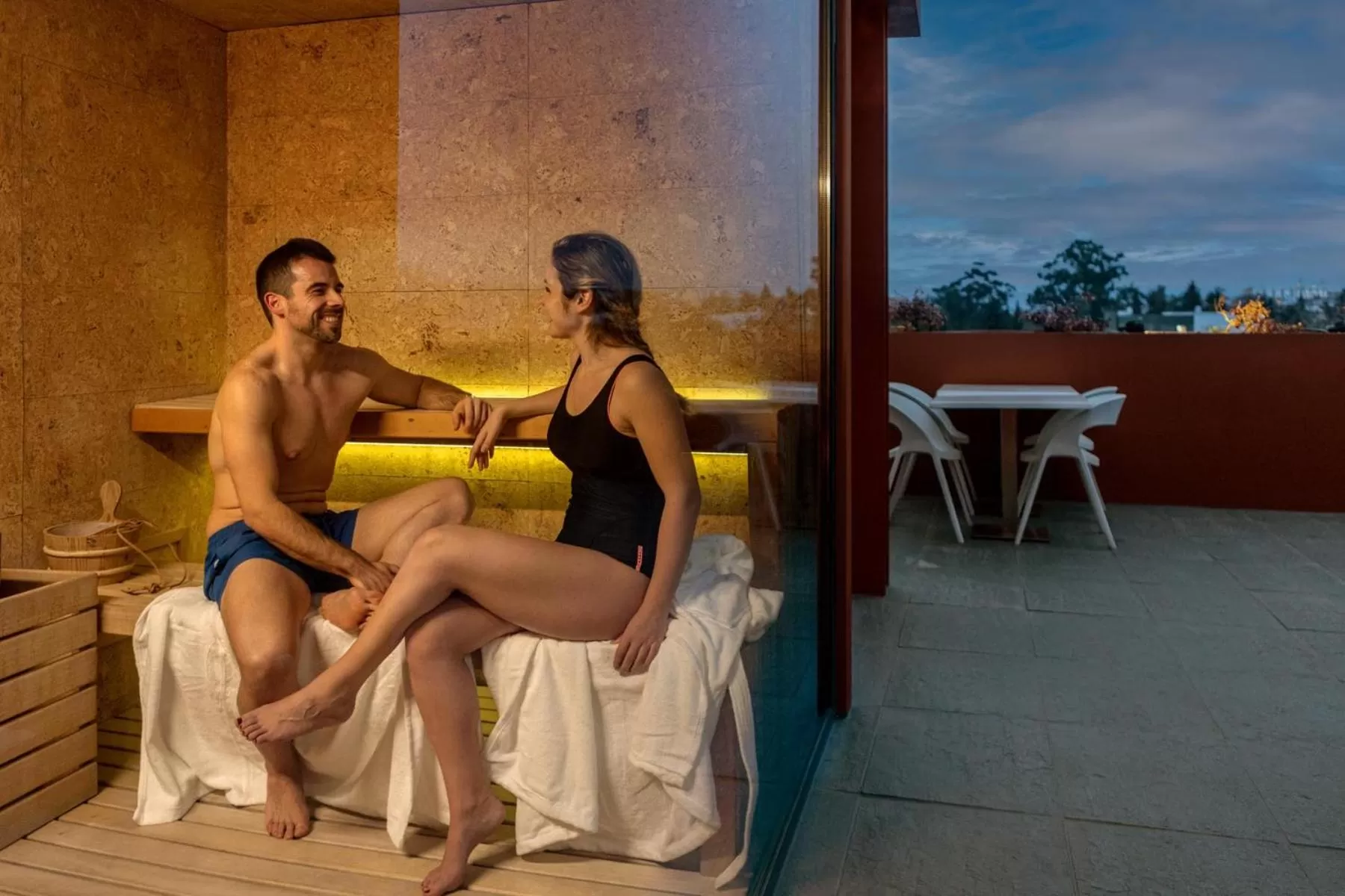 Sauna in Vitoria Stone Hotel