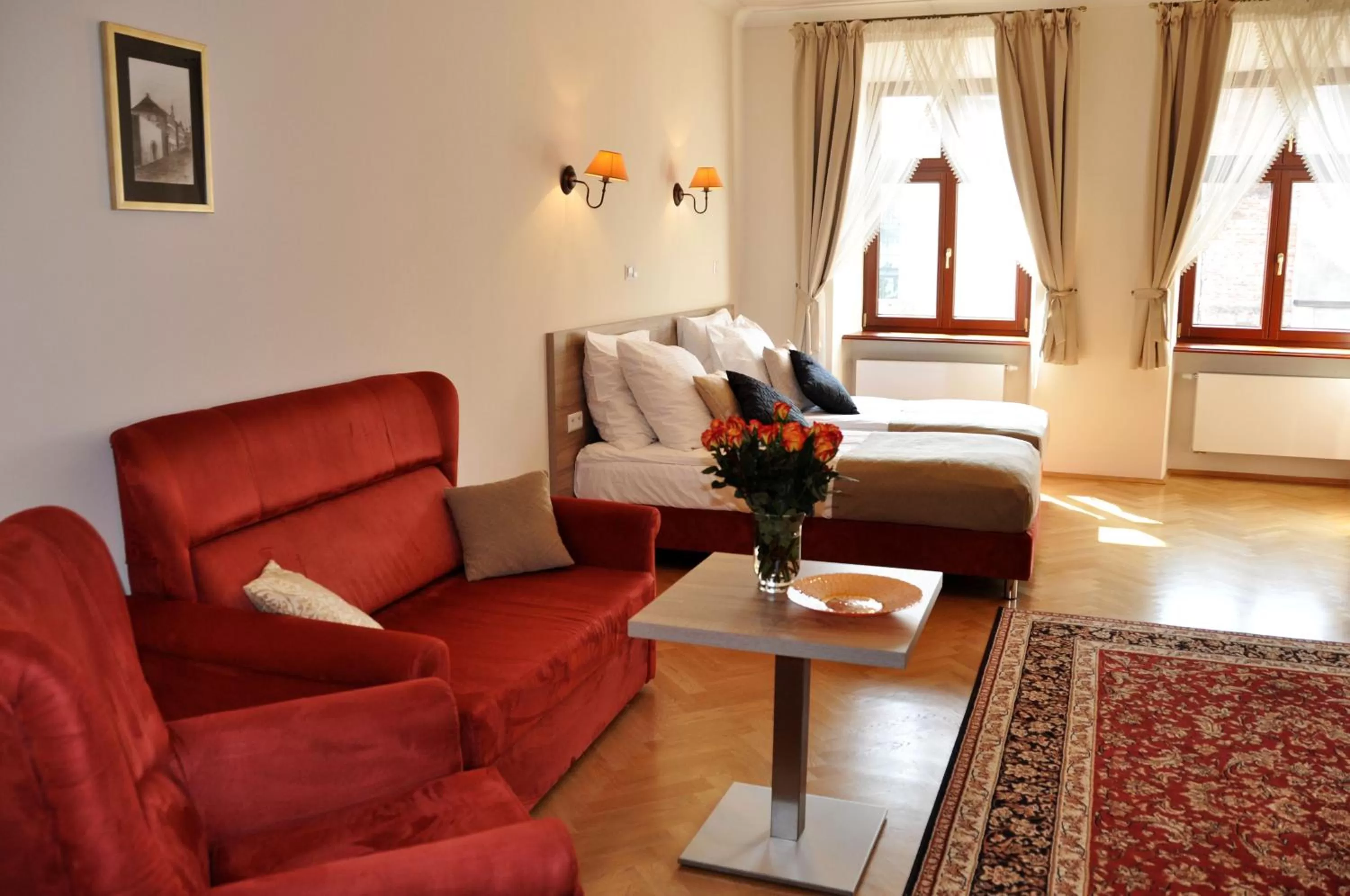 Seating area in Hotel Santi