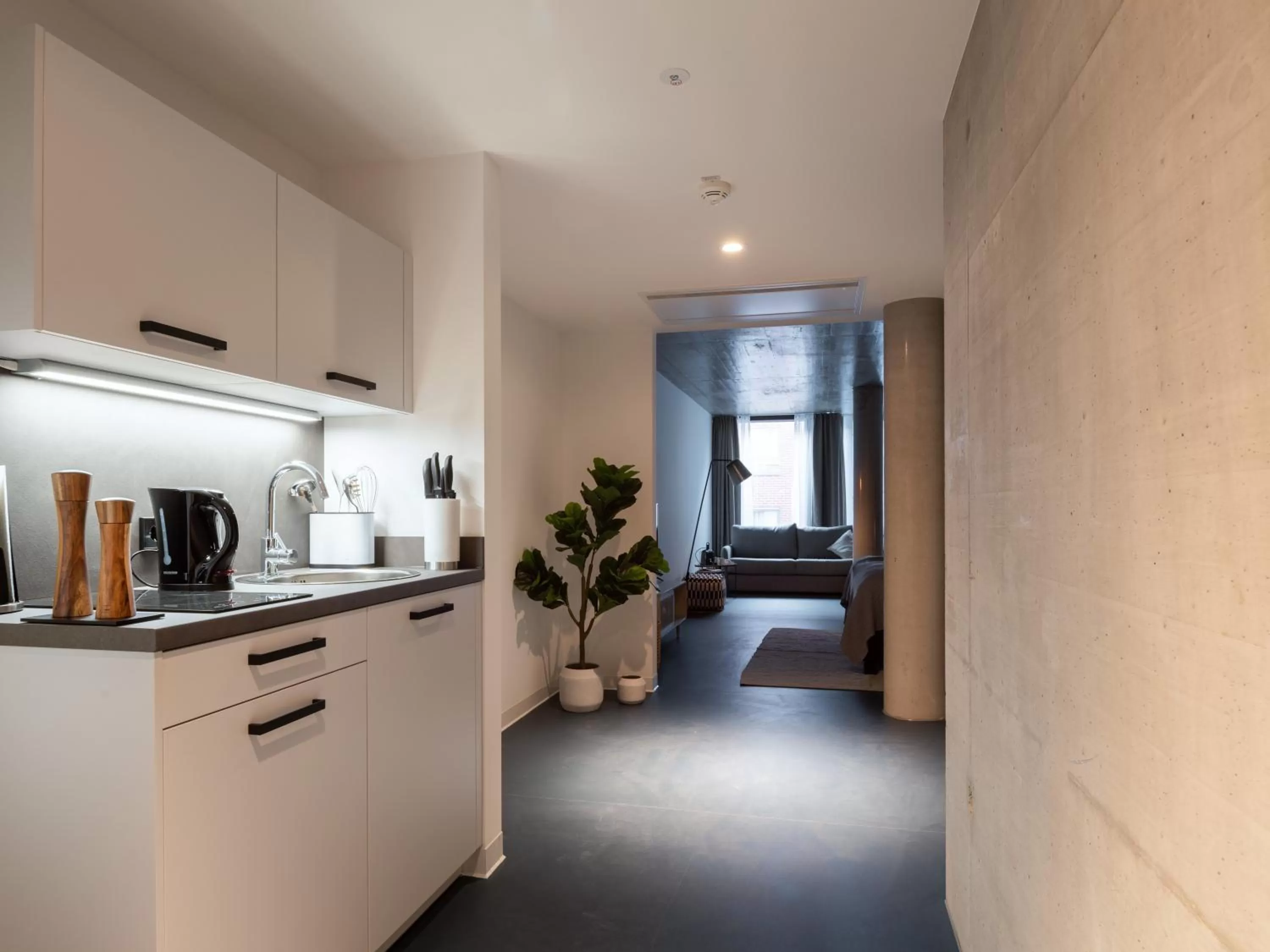 Kitchen or kitchenette in Limehome Erfurt Maximilian Welsch Str