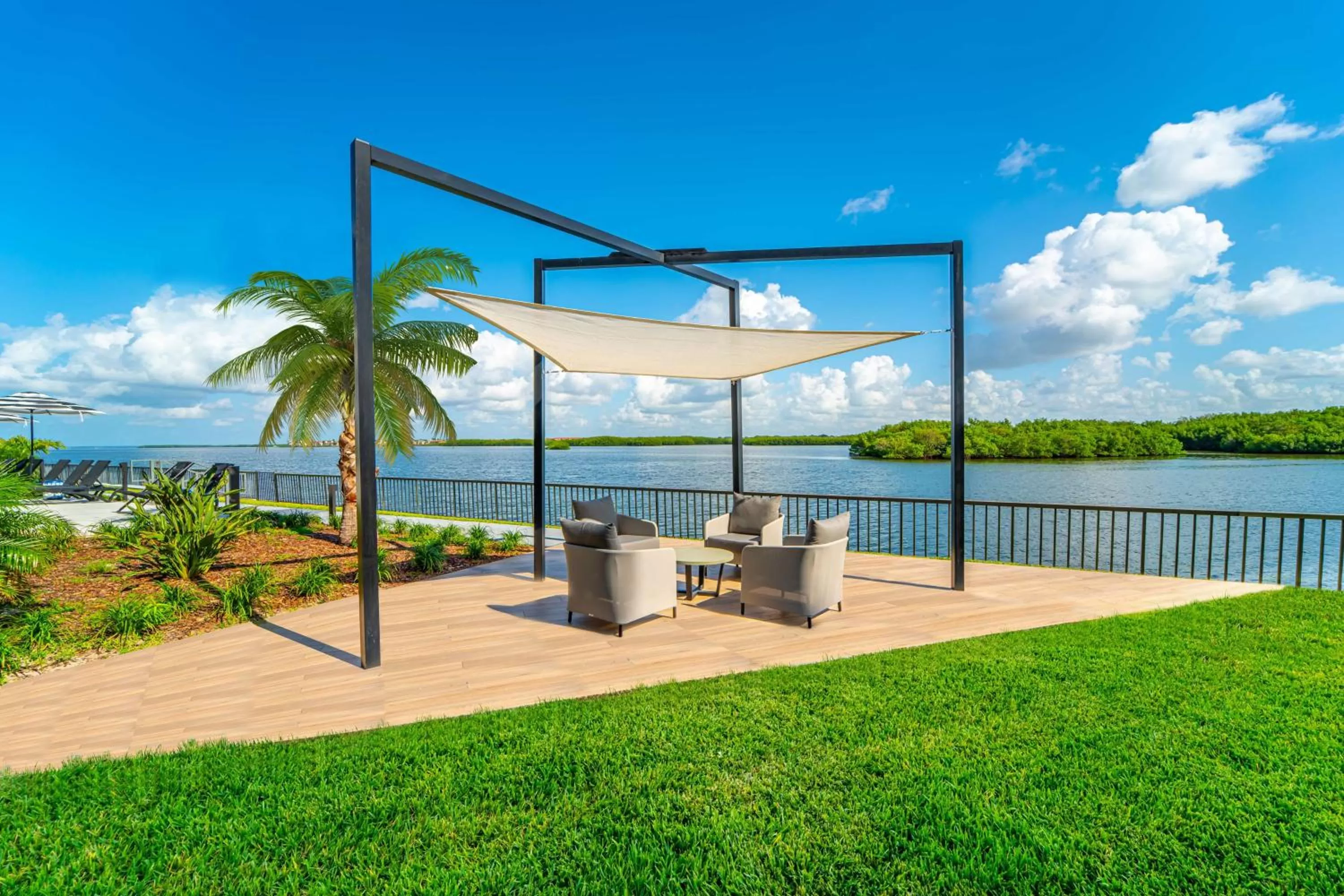 Patio in DoubleTree by Hilton Tampa Rocky Point Waterfront