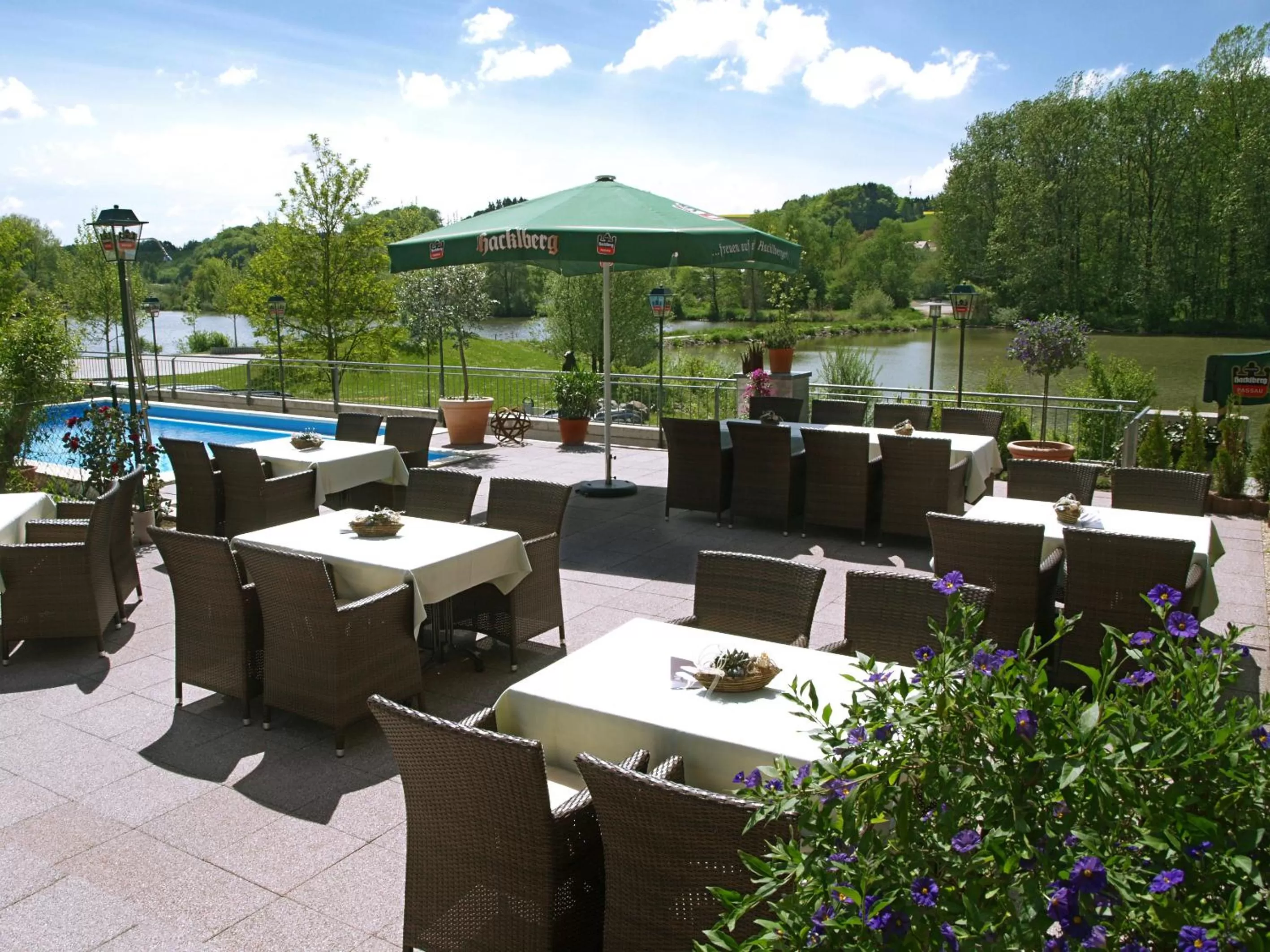 Balcony/Terrace in Hotel Restaurant Zum Goldenen Anker mit Hallenbad & Wellnessbereich