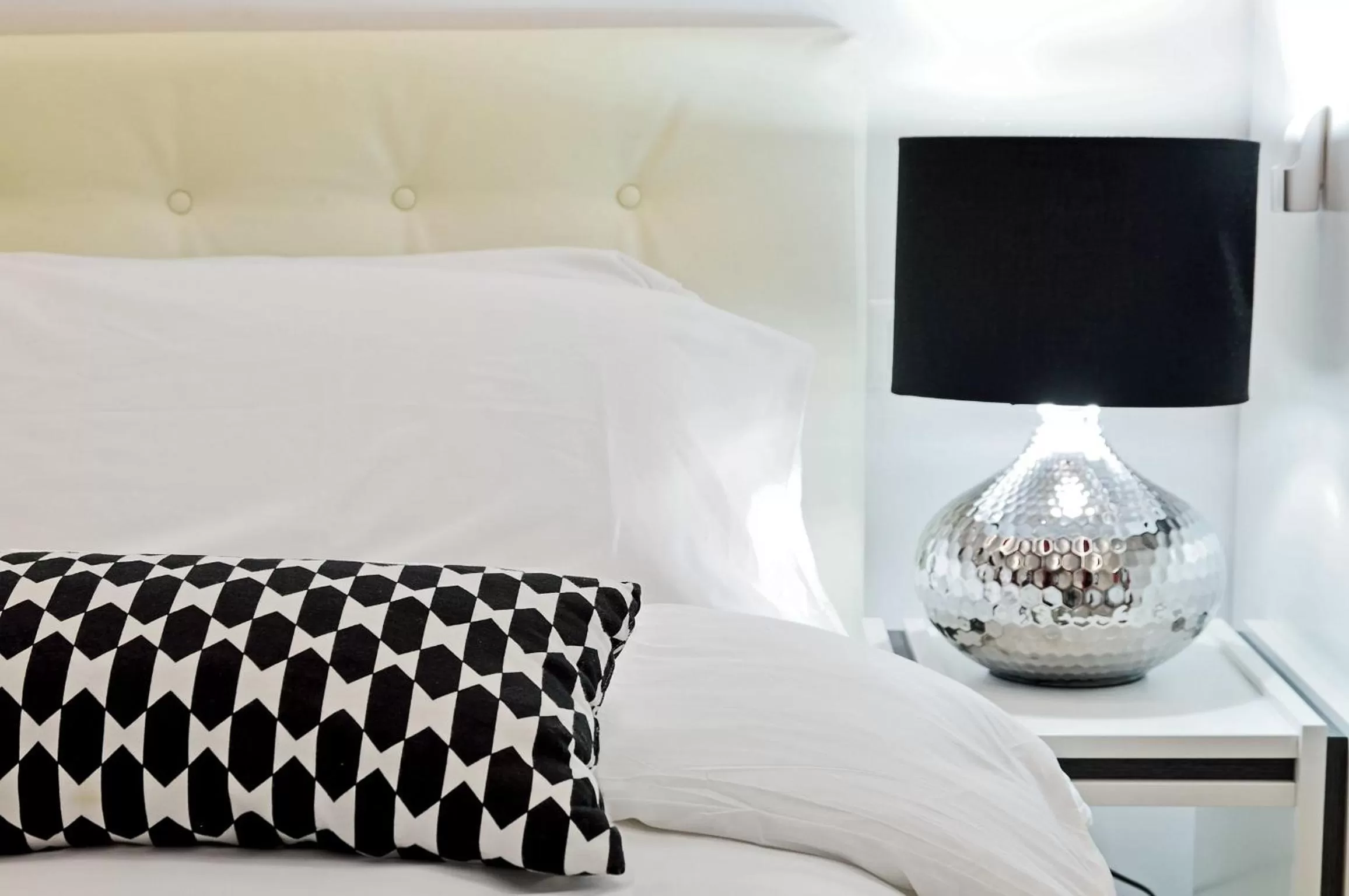 Decorative detail, Bed in Black & White G&G