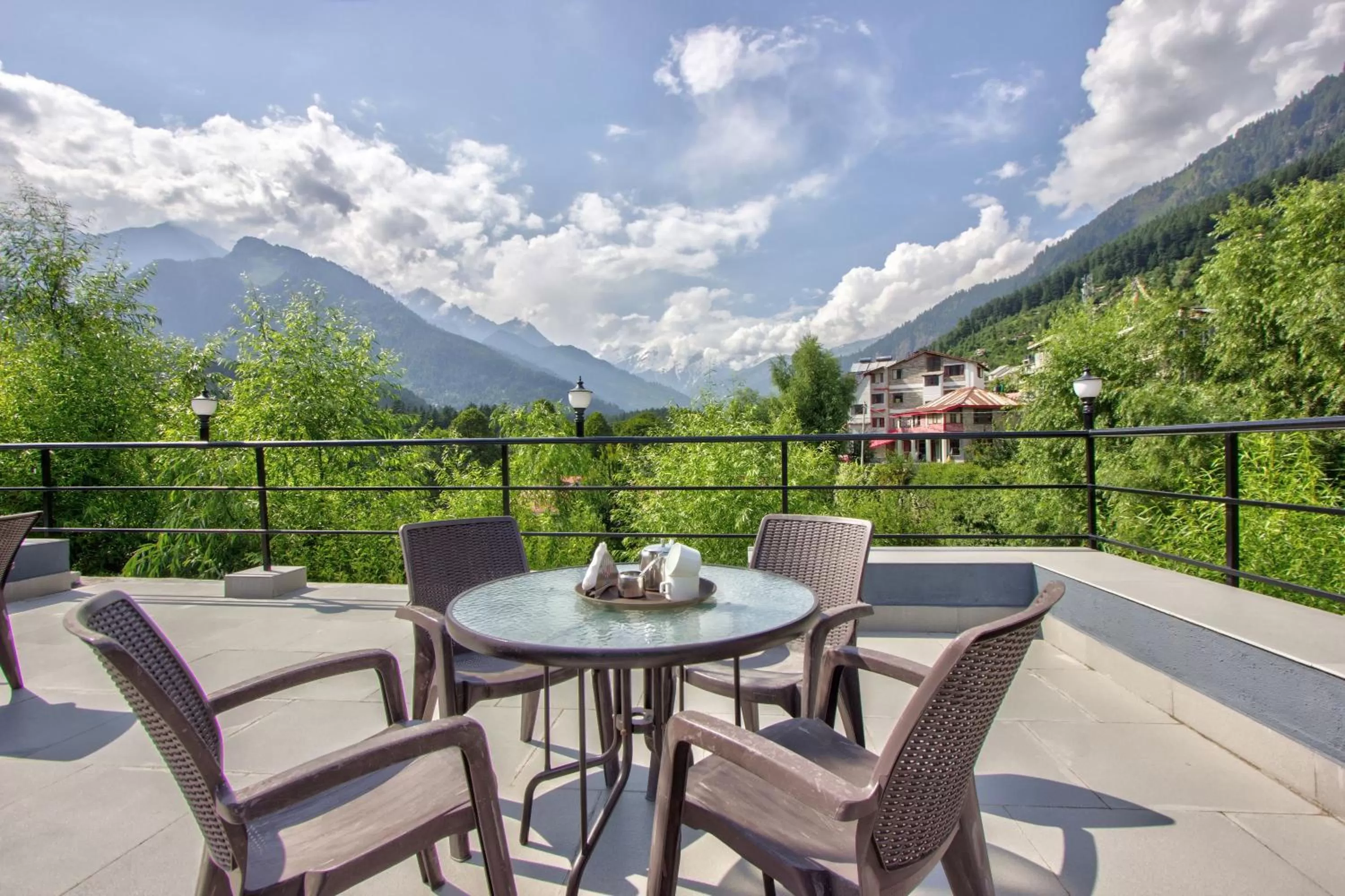 Balcony/Terrace in Woodstock Inn Manali 800 Mtrs from Mall Road