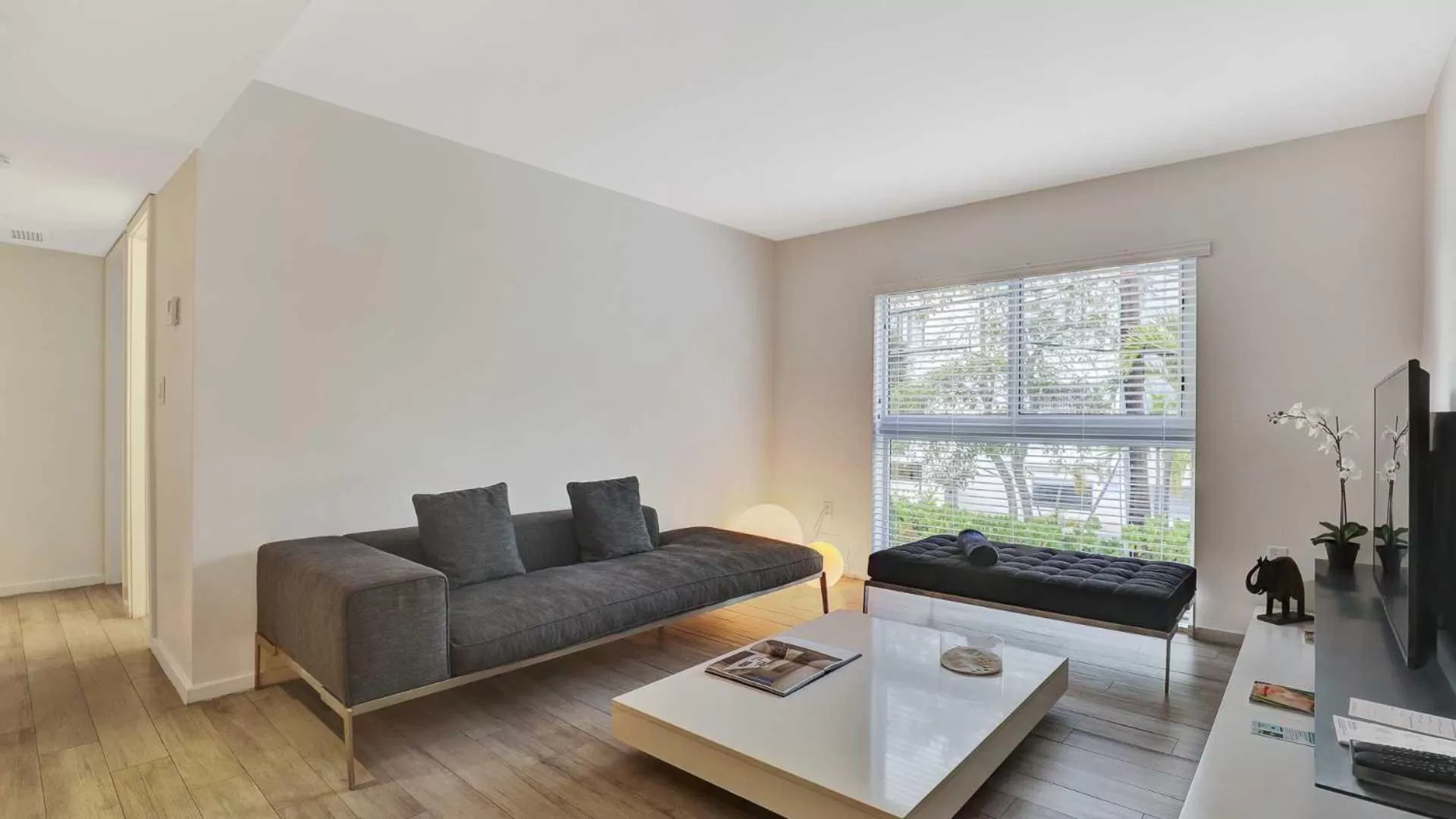 Living room in Beach Haus Key Biscayne Contemporary Apartments