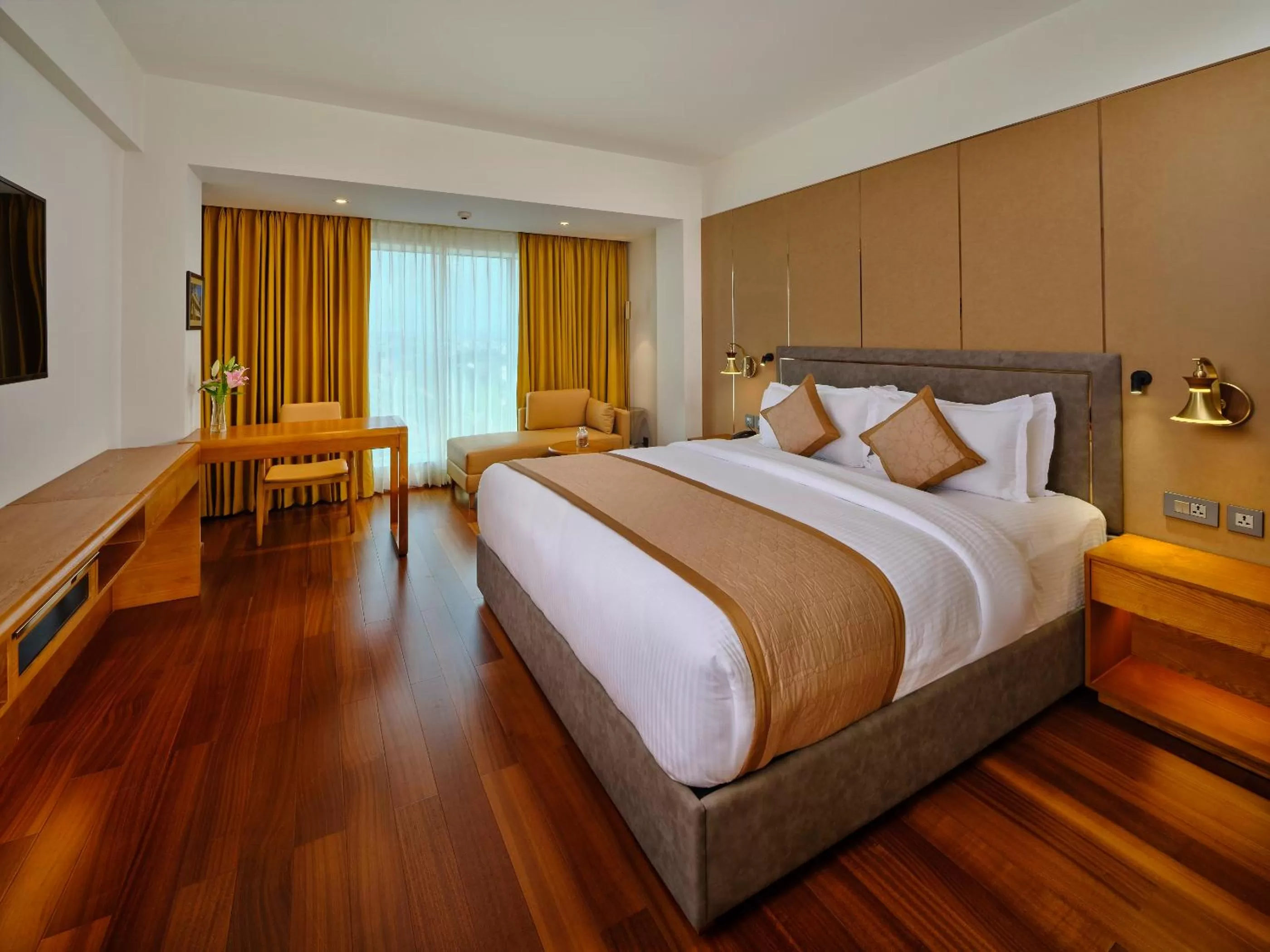 Bed in Pride Hotel Udaipur