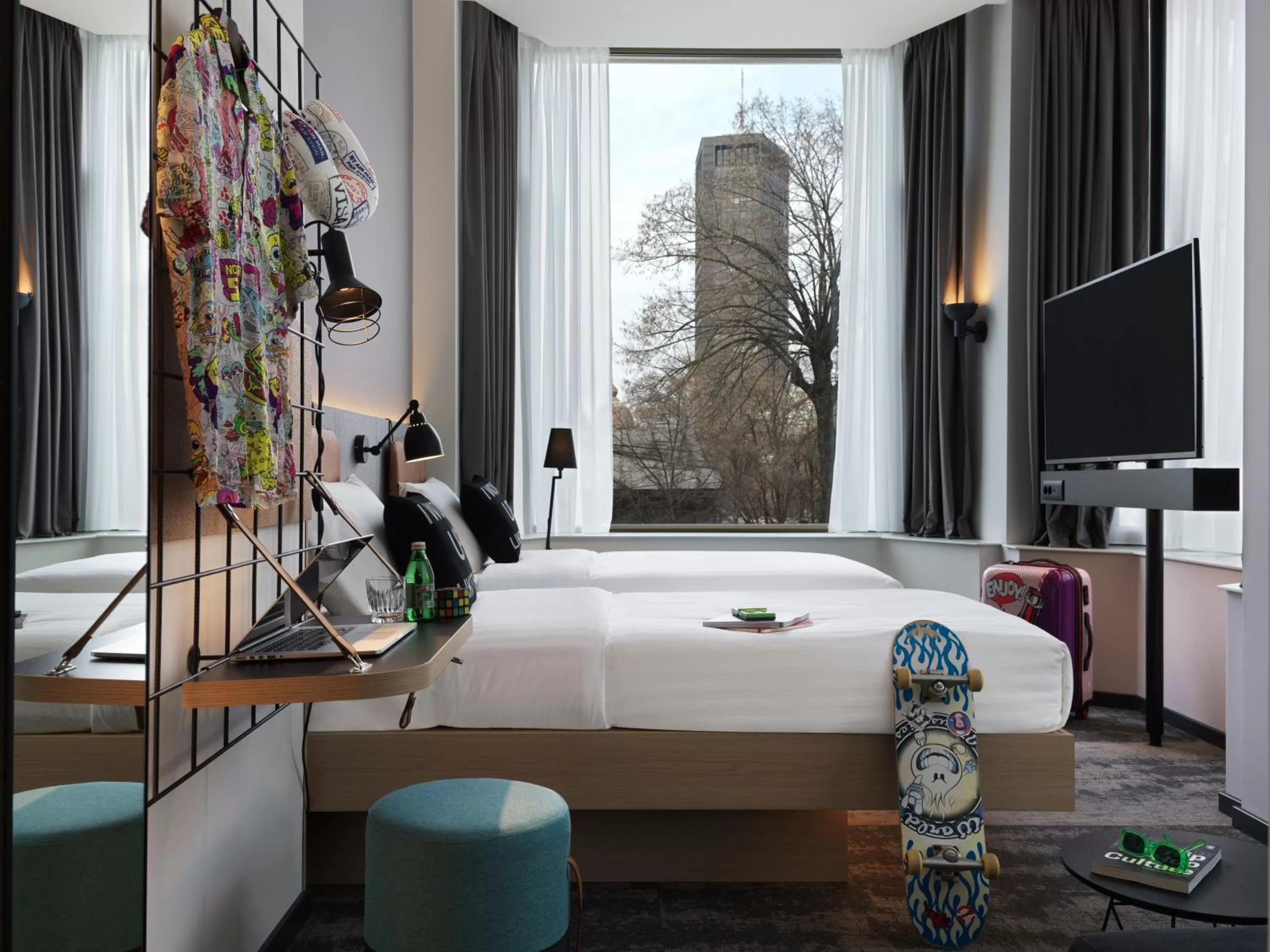 Bedroom, Bed in Moxy Belgrade