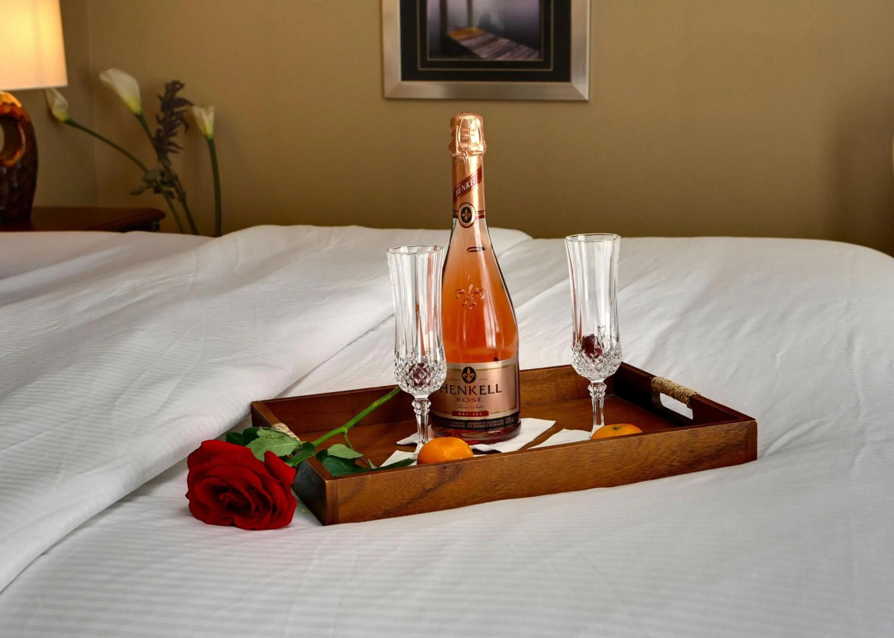 Bed in Rosellen Suites at Stanley Park