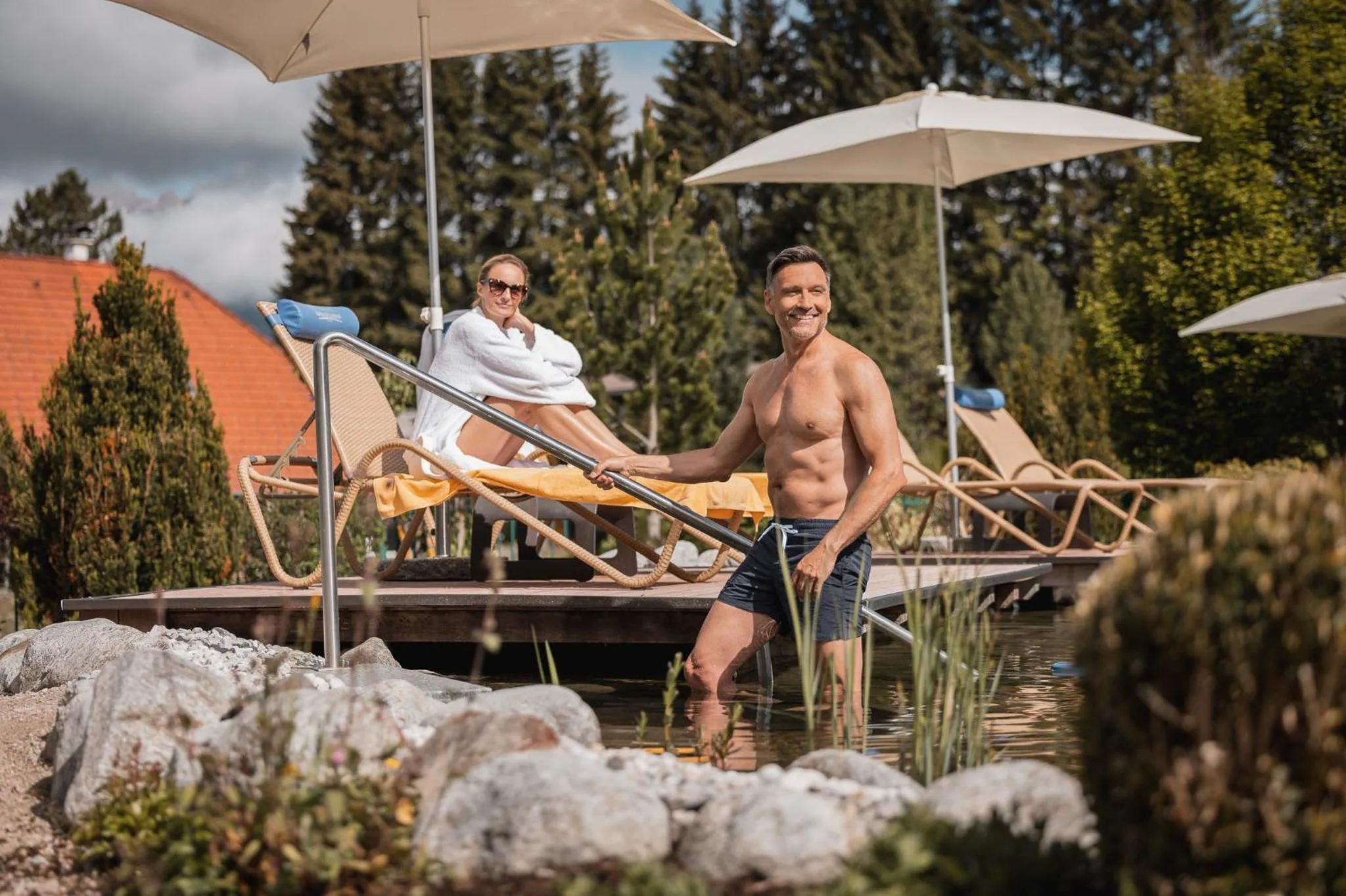 Pool view in Wellnesshotel Schönruh - Adults only