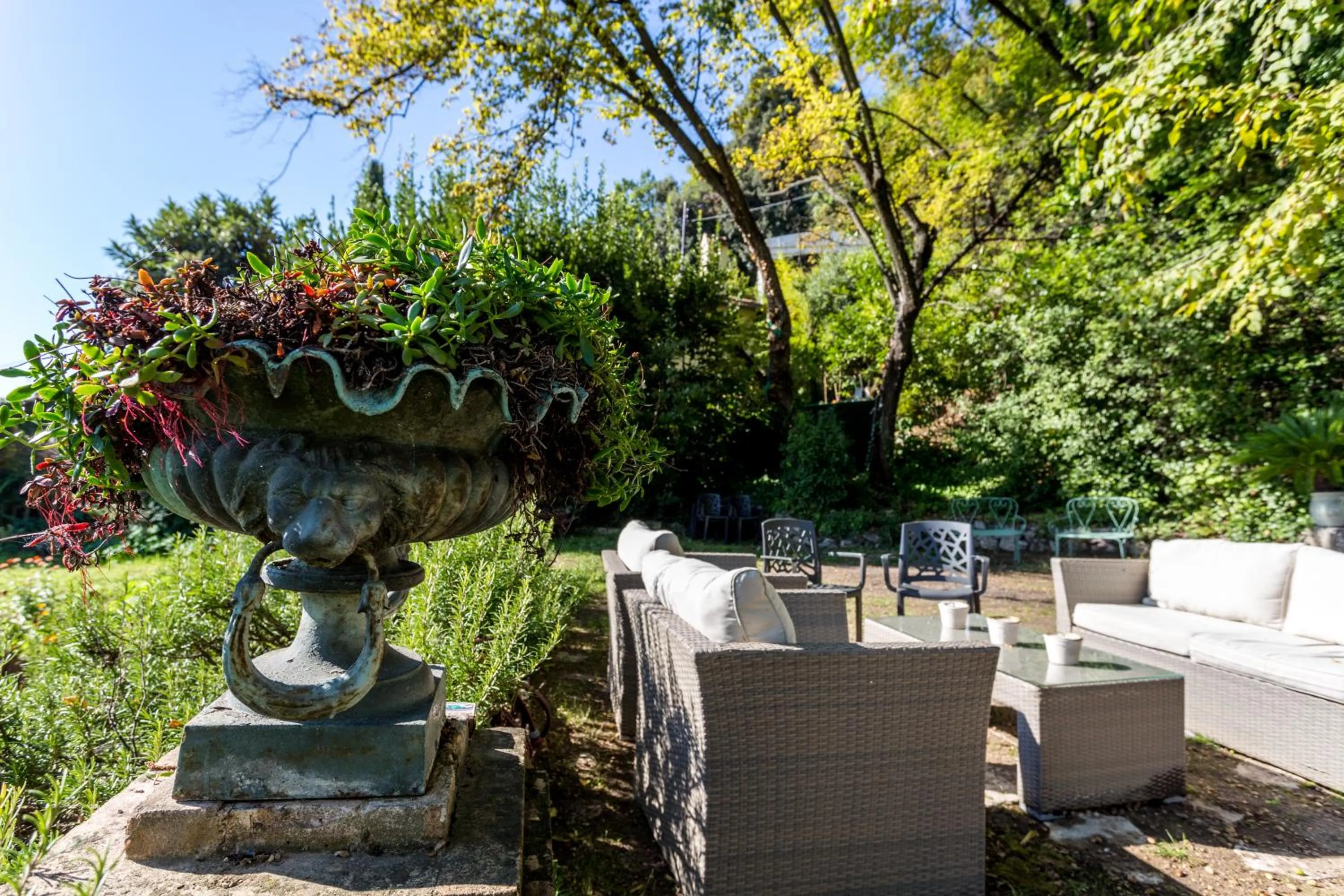 Garden in Logis Hôtel La Bellaudière