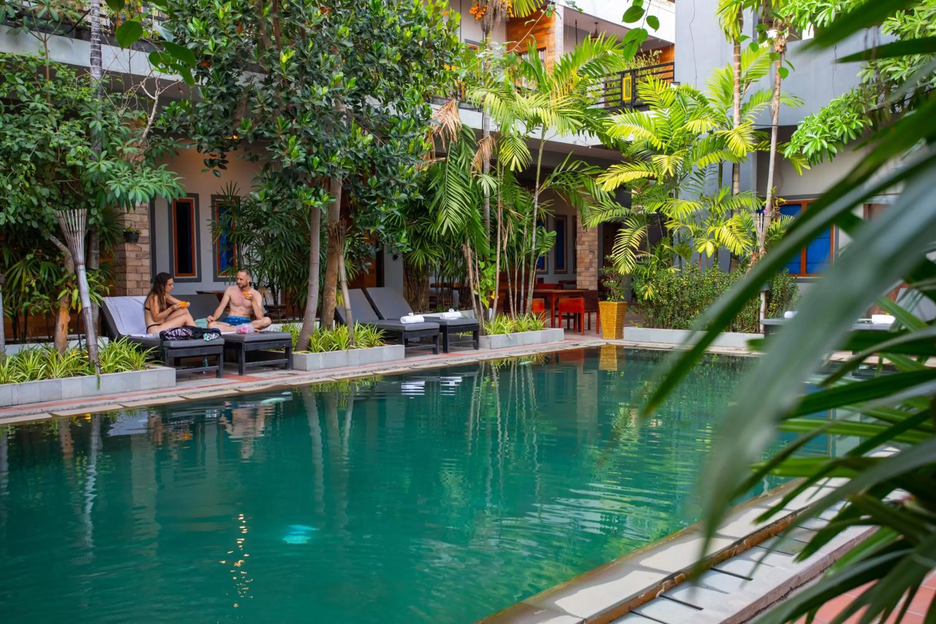 Patio, Swimming Pool in Indra Porak Residence Hotel