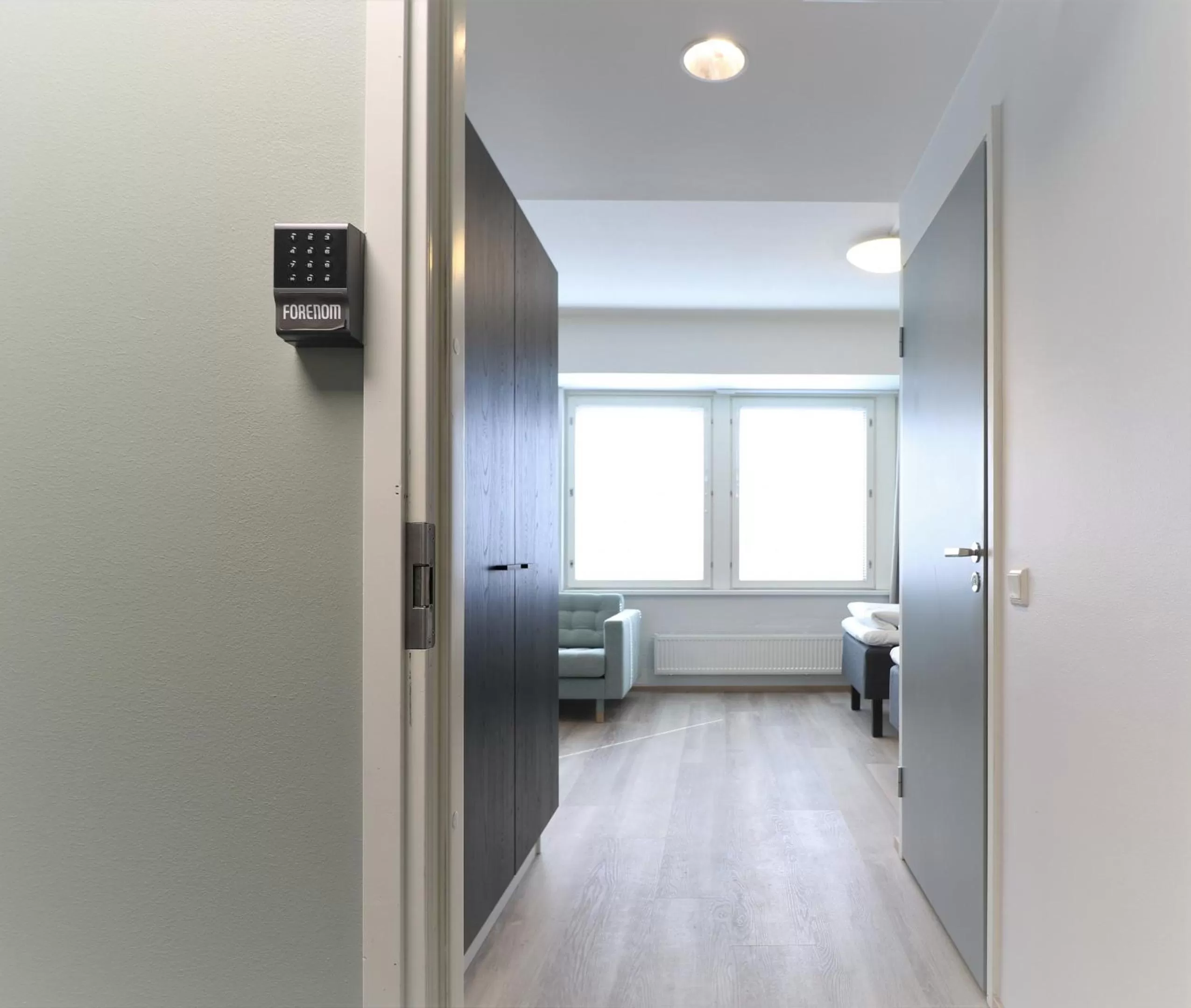 Photo of the whole room, Bed in Forenom Aparthotel Helsinki Herttoniemi