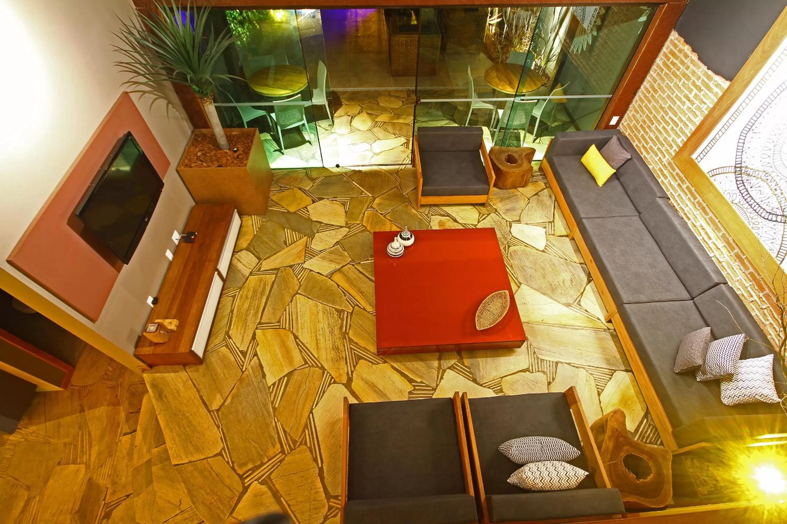 Living room in Bravo Pousada Design