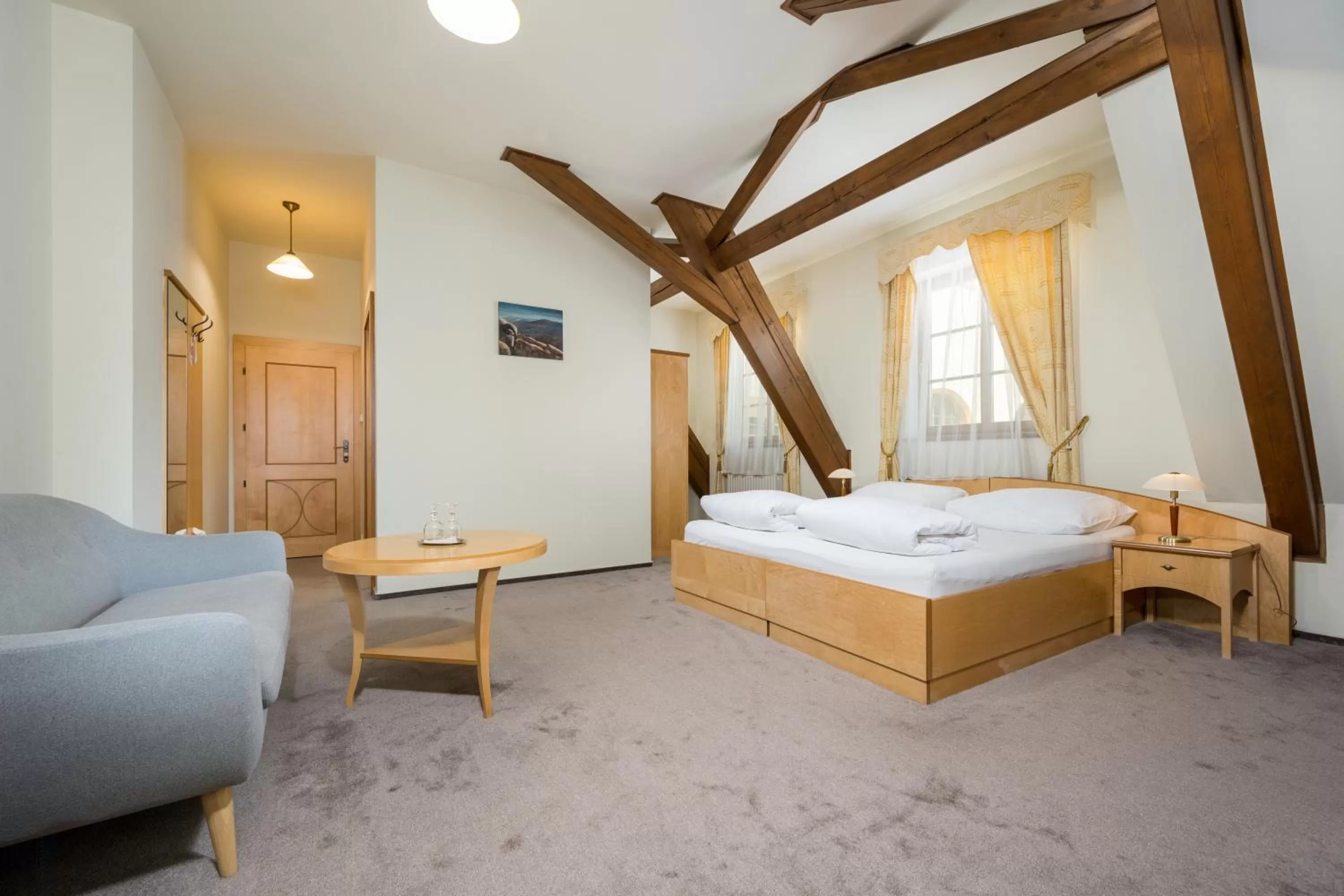 Living room, Bed in Hotel Zlaty Lev