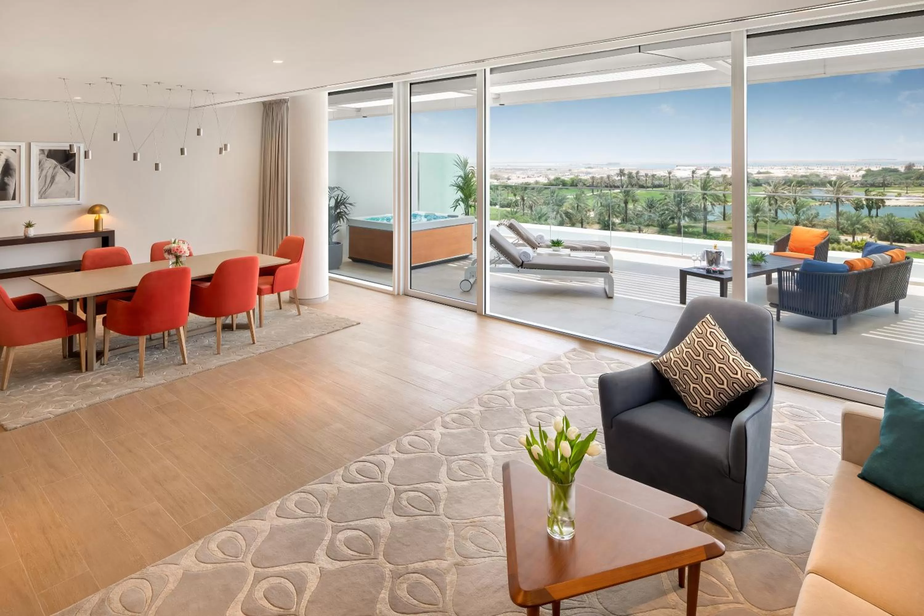 Living room in JA Lake View Hotel, Dubai