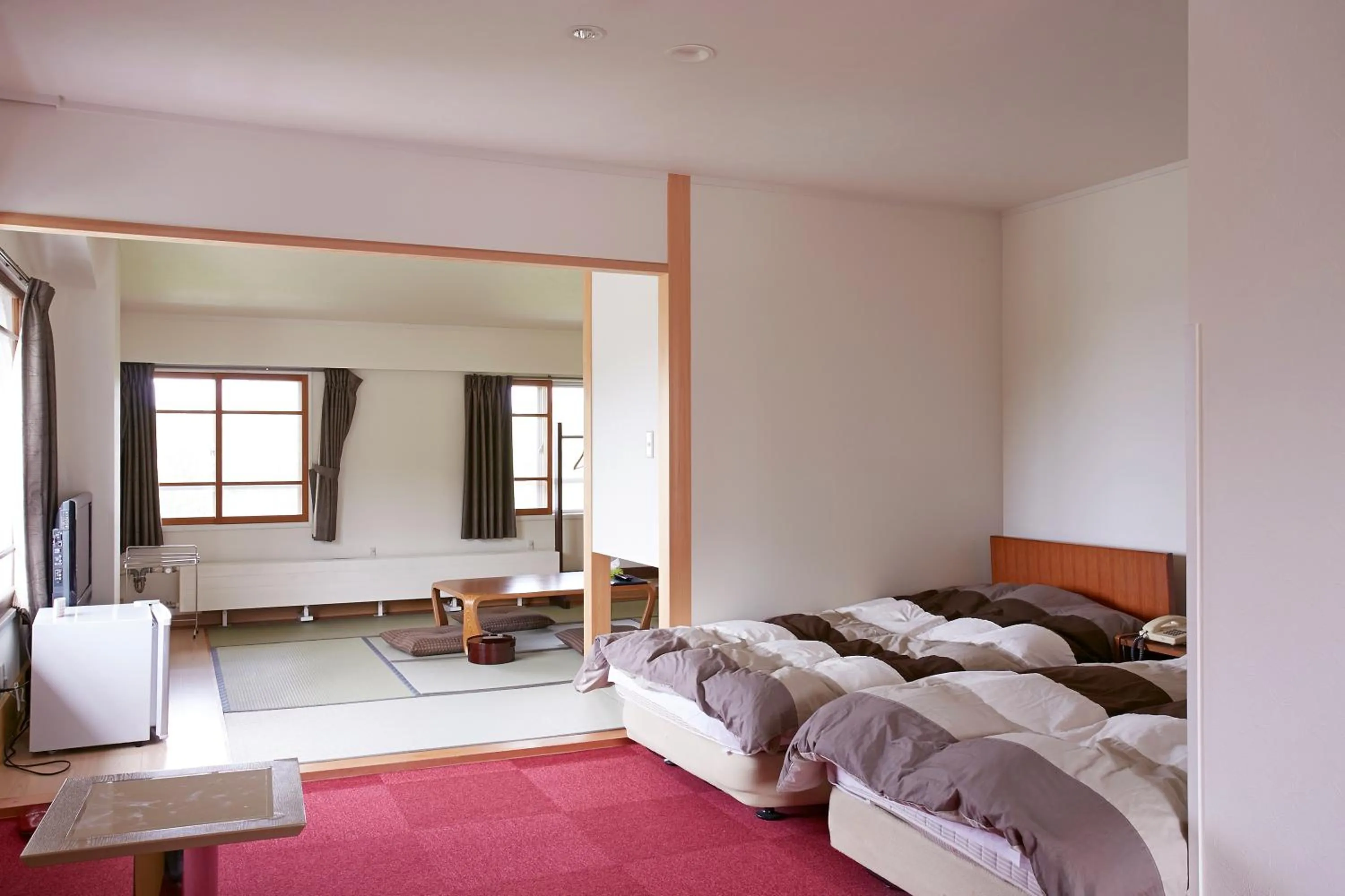 Bed in Shiga Lake Hotel