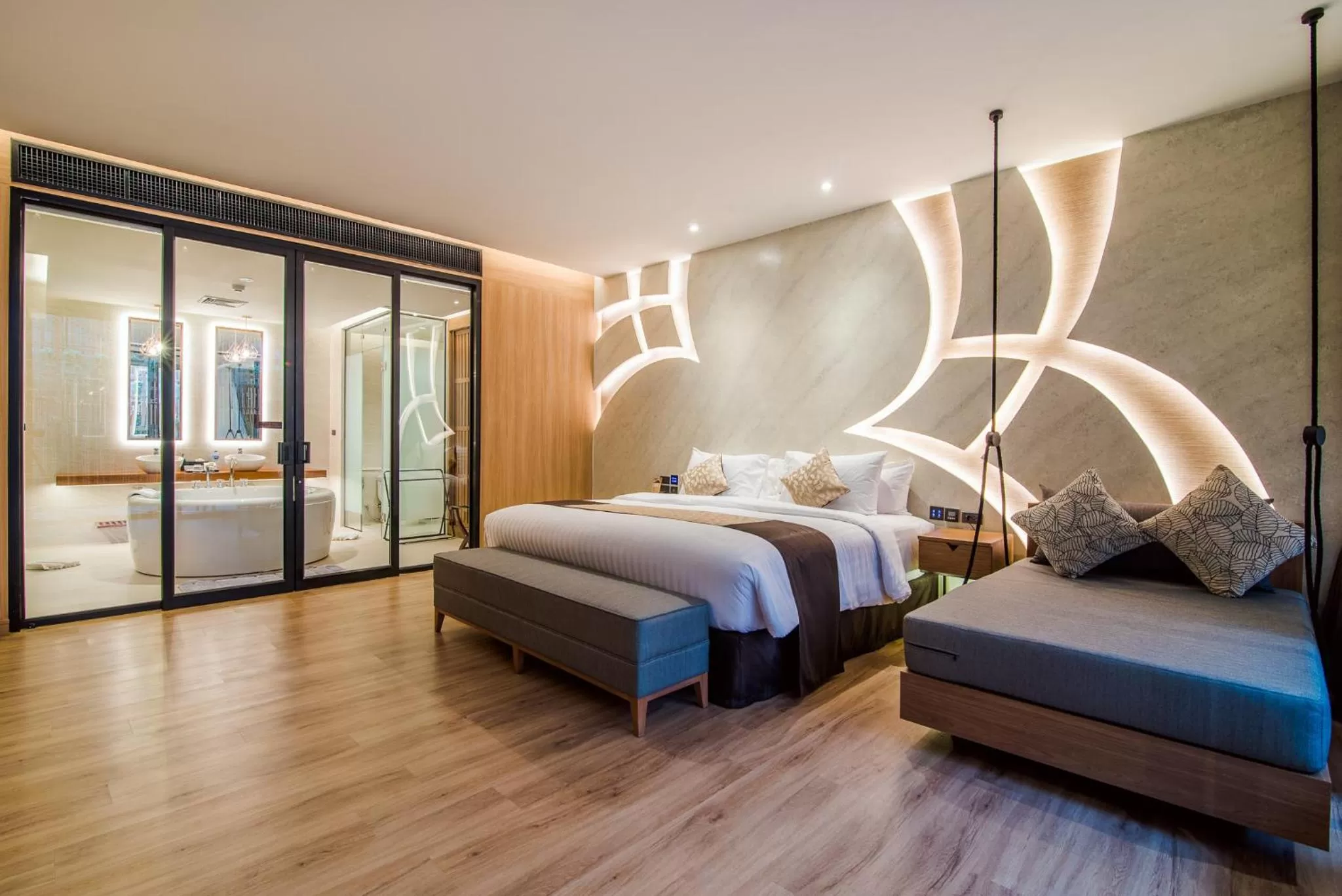 Bathroom, Bed in The Yana Villas Hua Hin