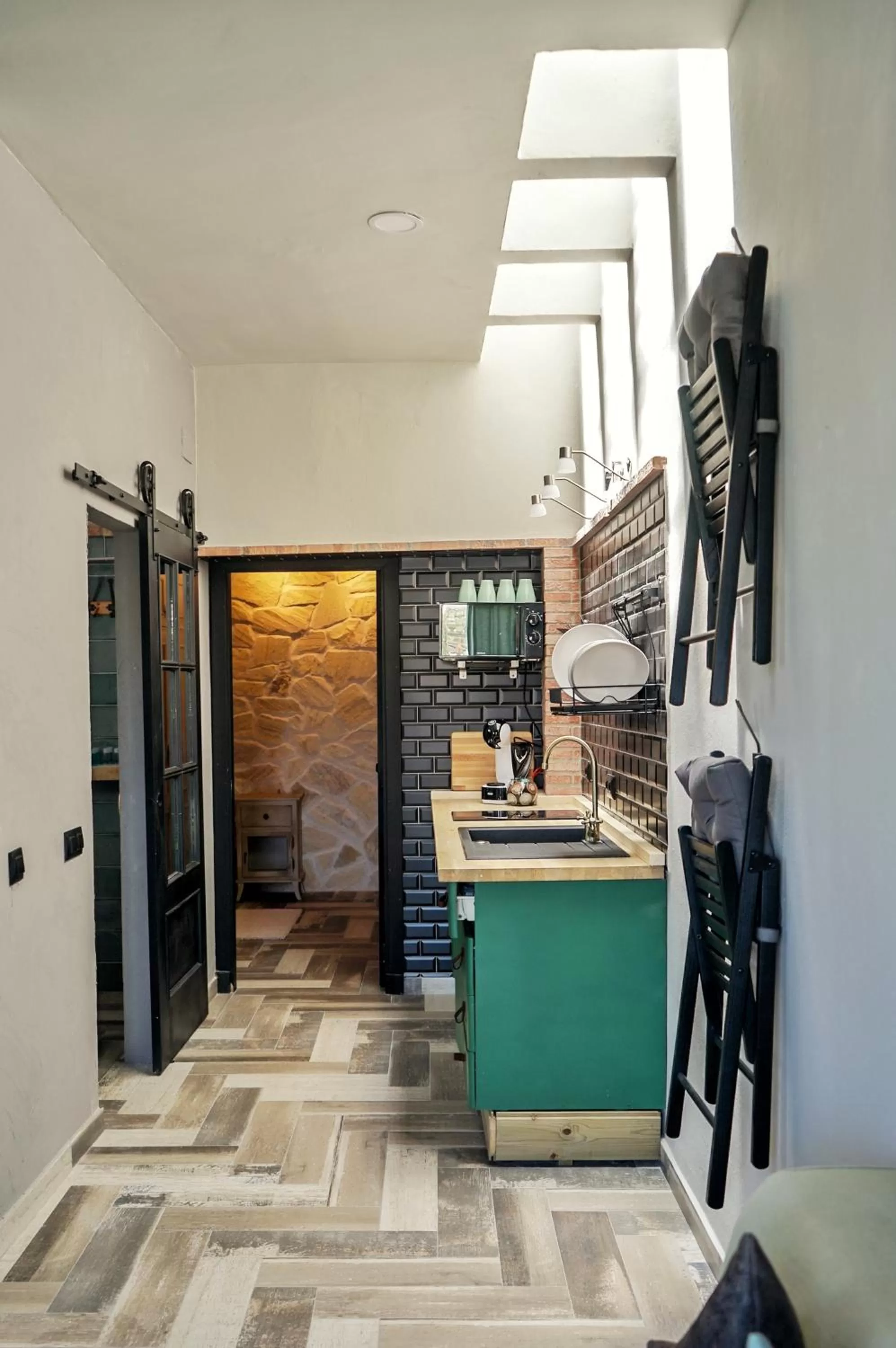 Kitchen or kitchenette in Hotel Posada de las Cuevas