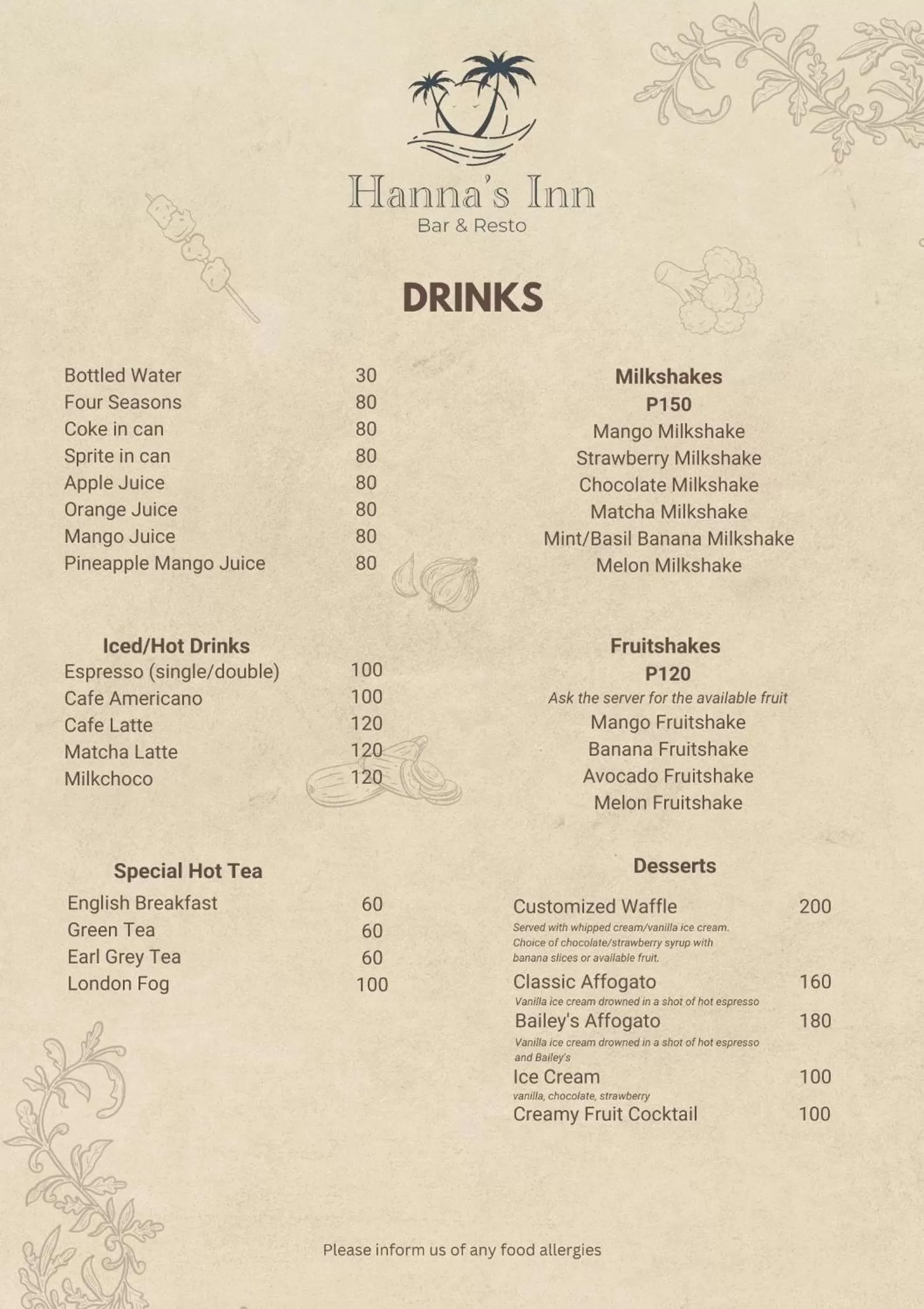 Drinks in Hanna's Inn, El Nido