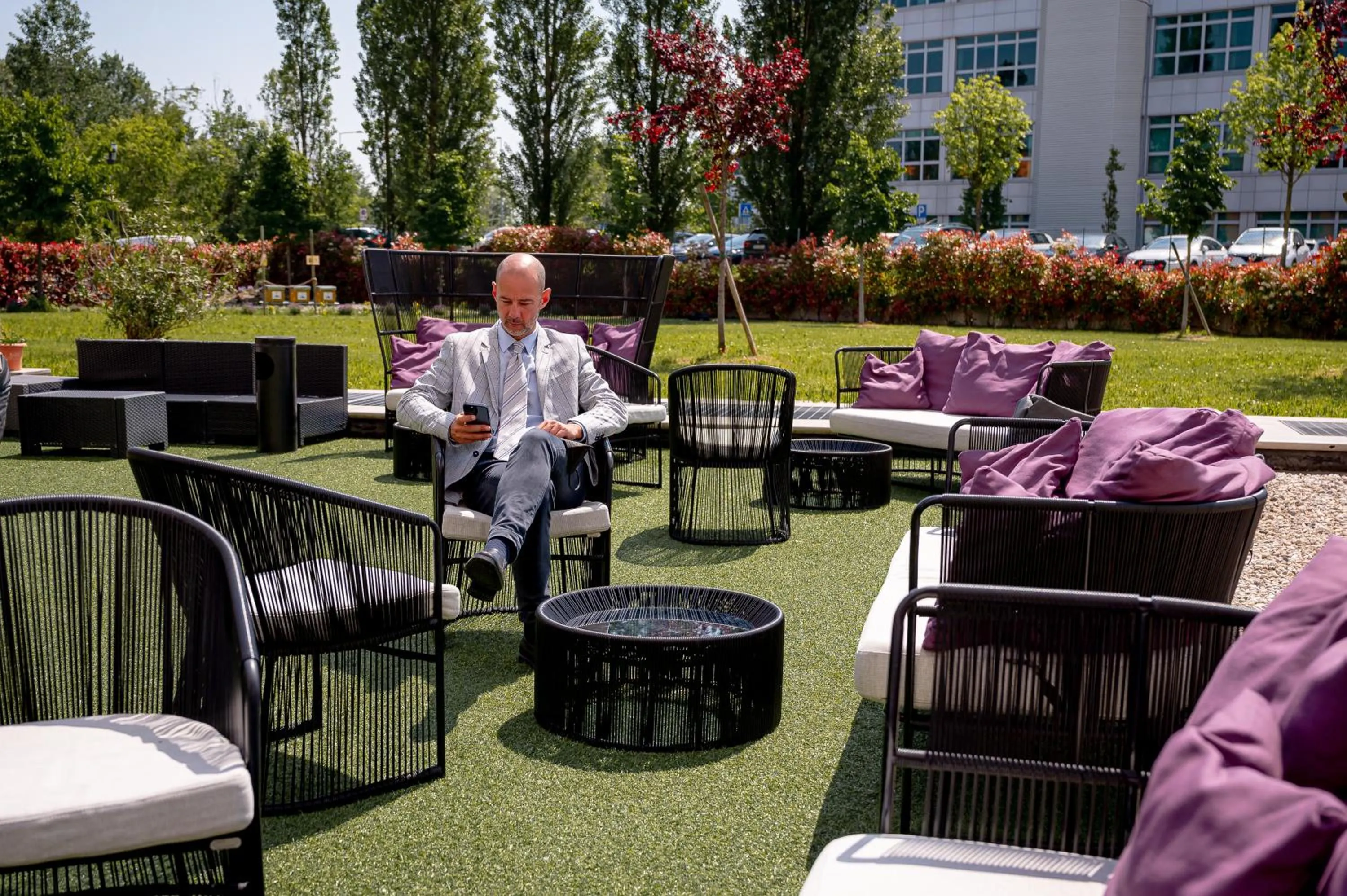 Garden view in Hotel Cosmopolitan Bologna