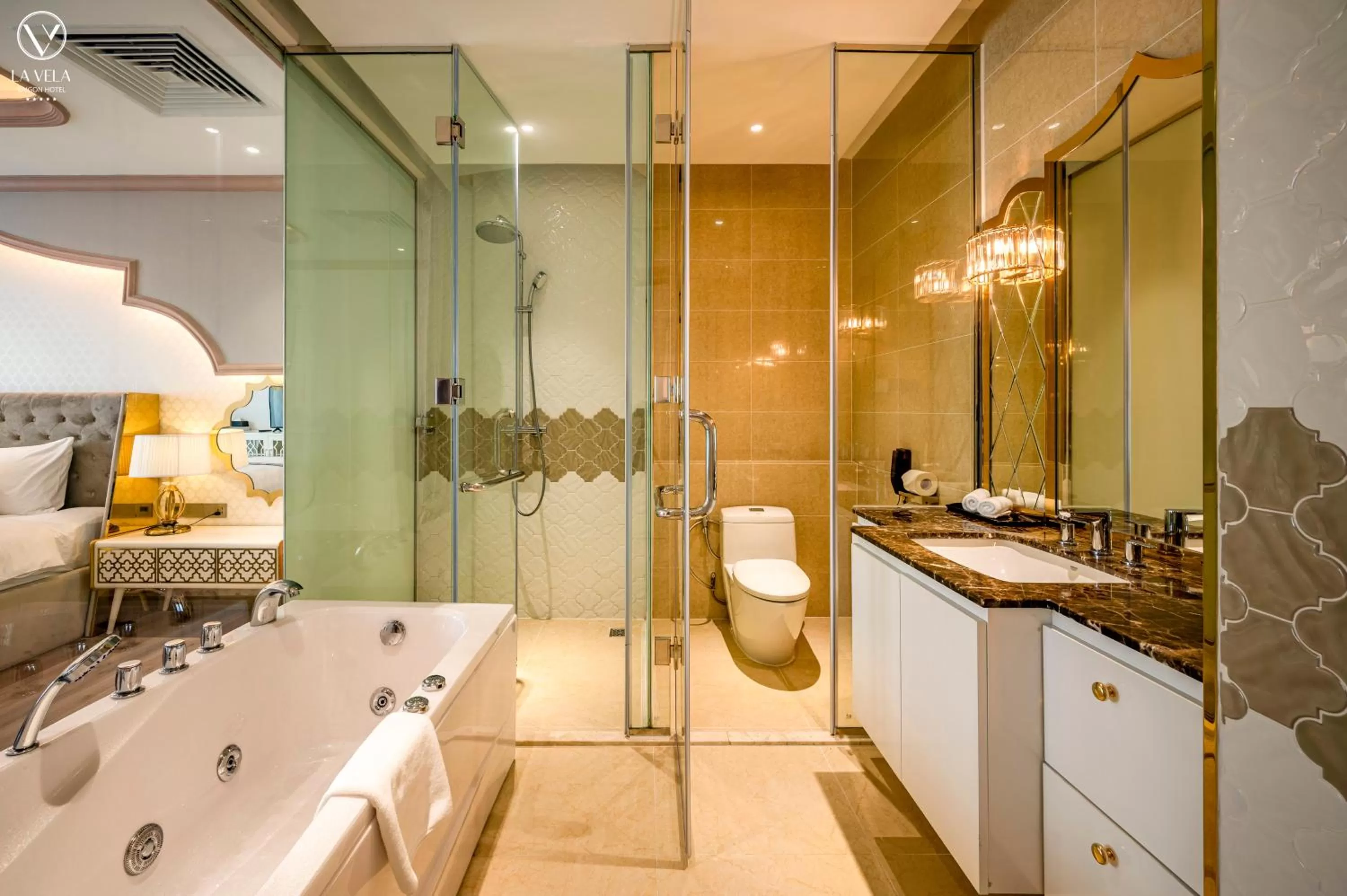 Bathroom in La Vela Saigon Hotel