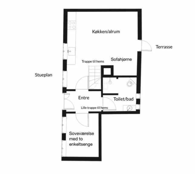 Floor plan in Hørhavegården B&B