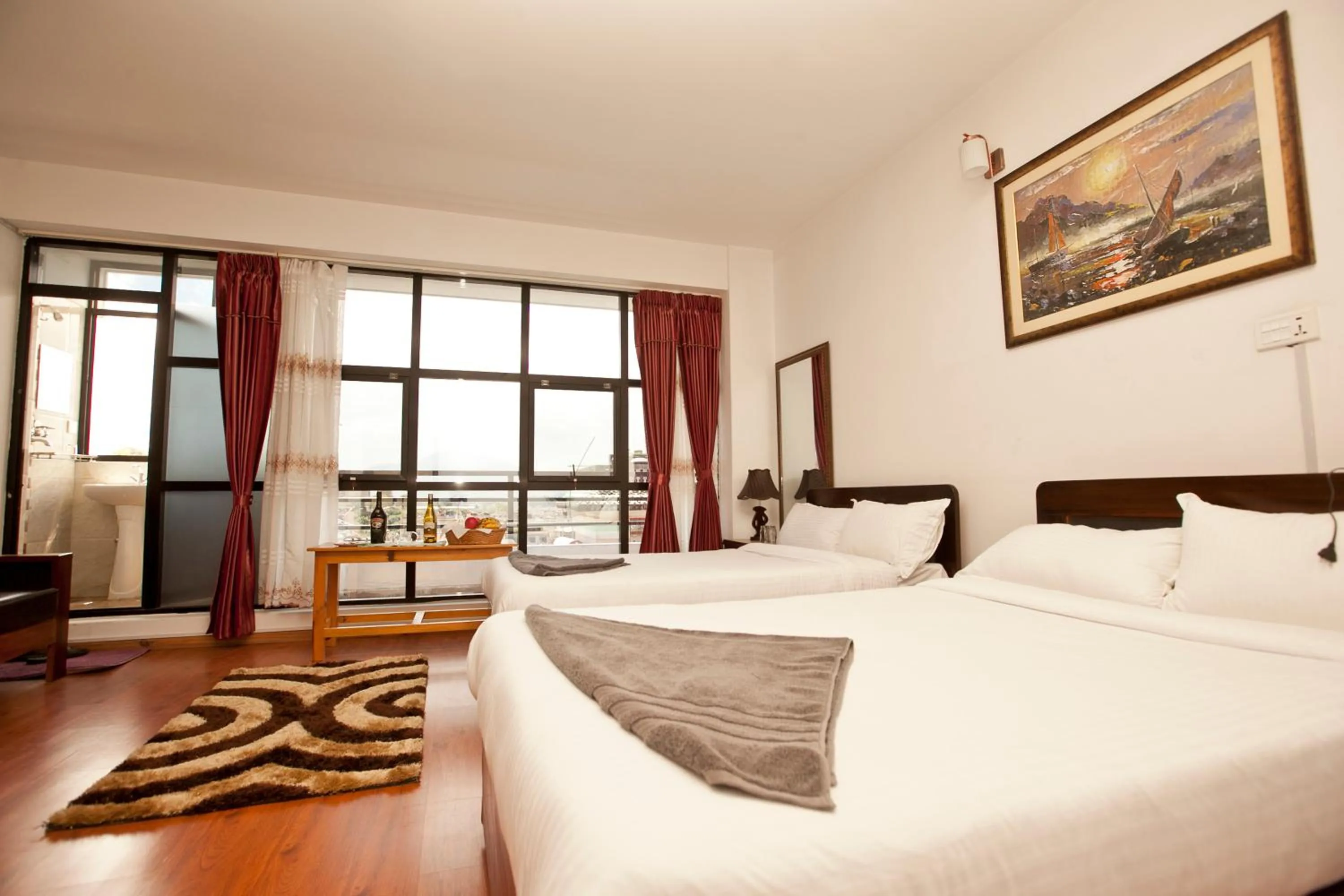 Bed in The Boudha Inn