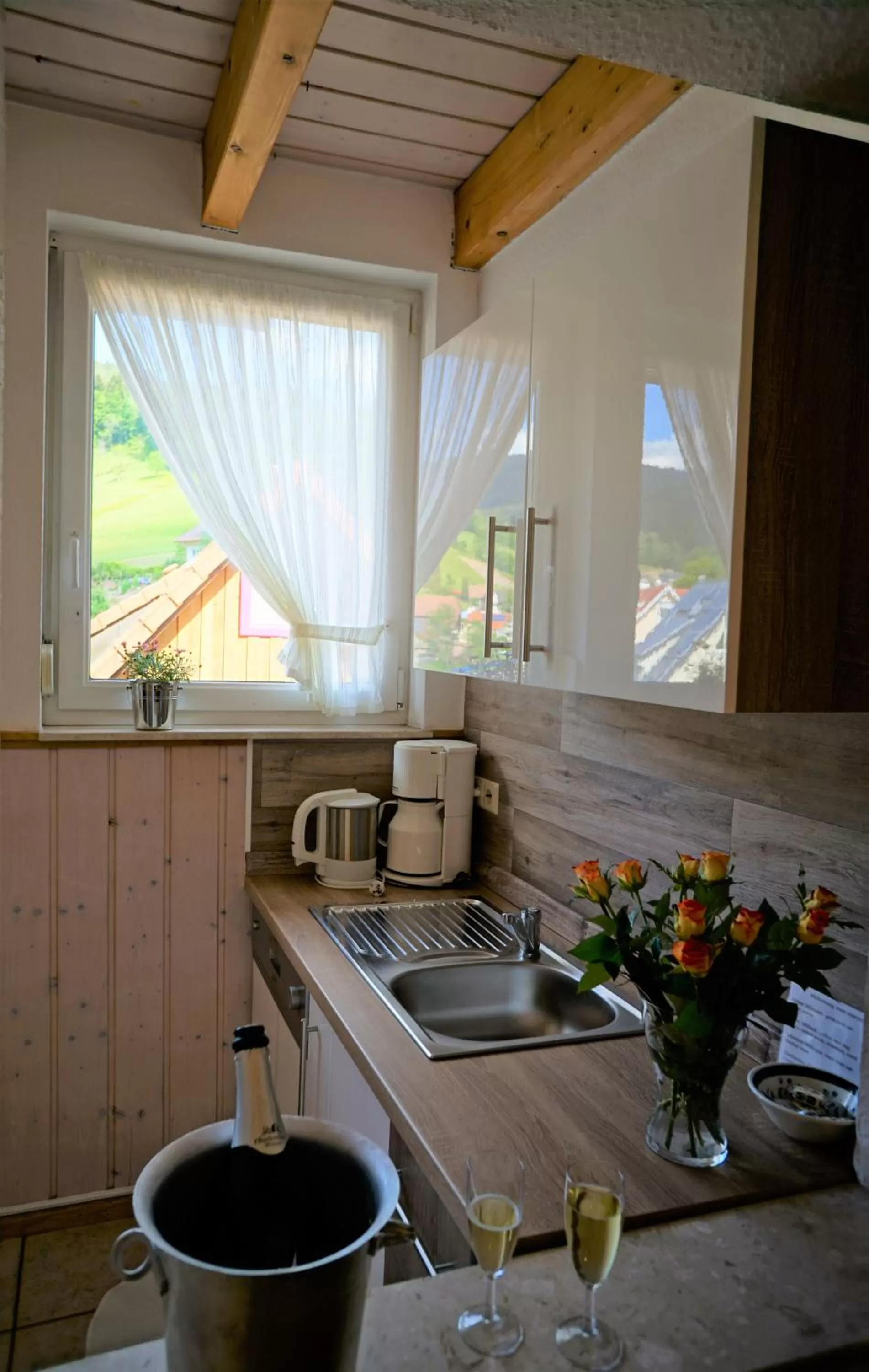 Kitchen or kitchenette in Kurparkhotel Faißt