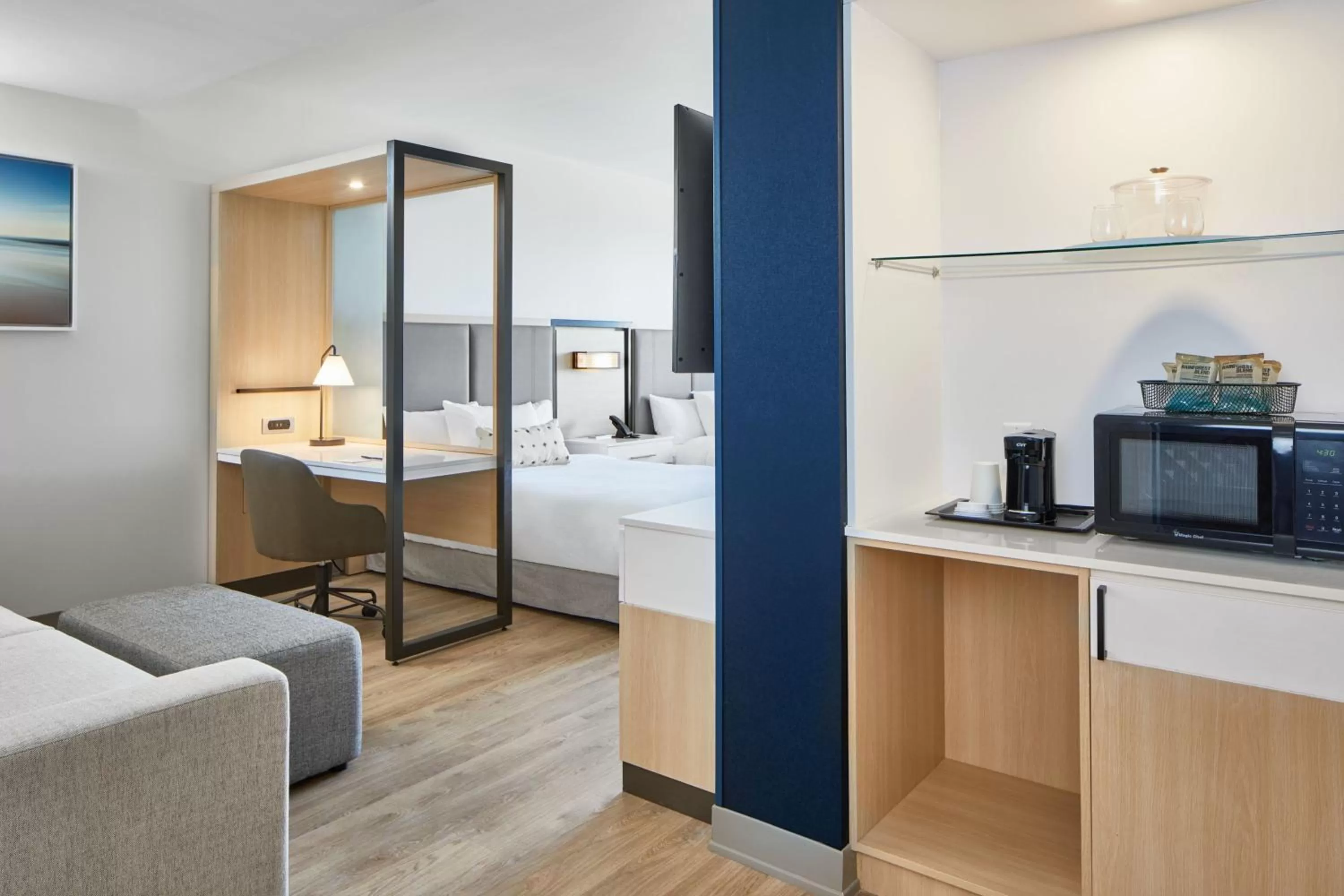 Photo of the whole room, Bed in SpringHill Suites by Marriott Jacksonville Beach Oceanfront