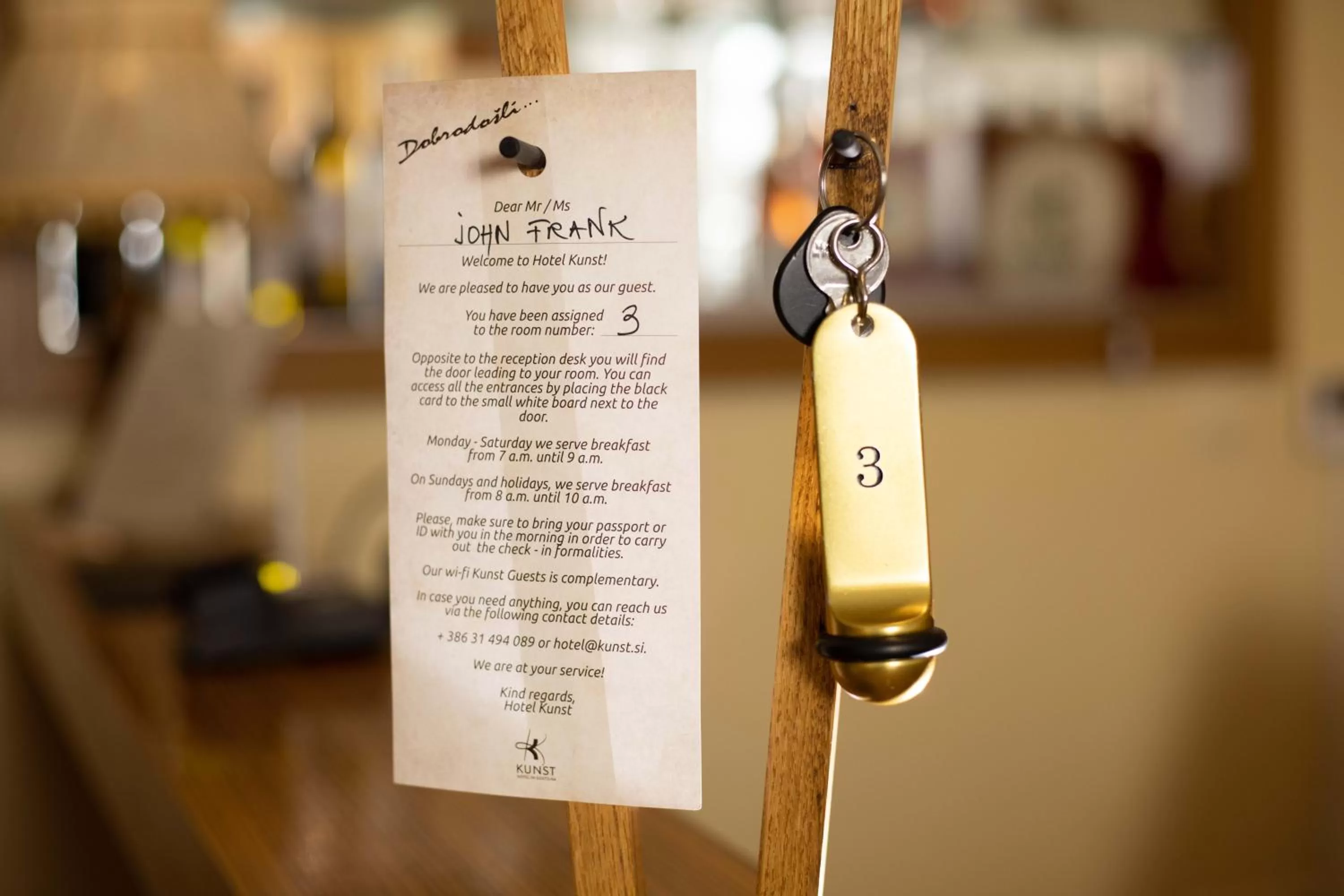 Lobby or reception in Hotel Kunst