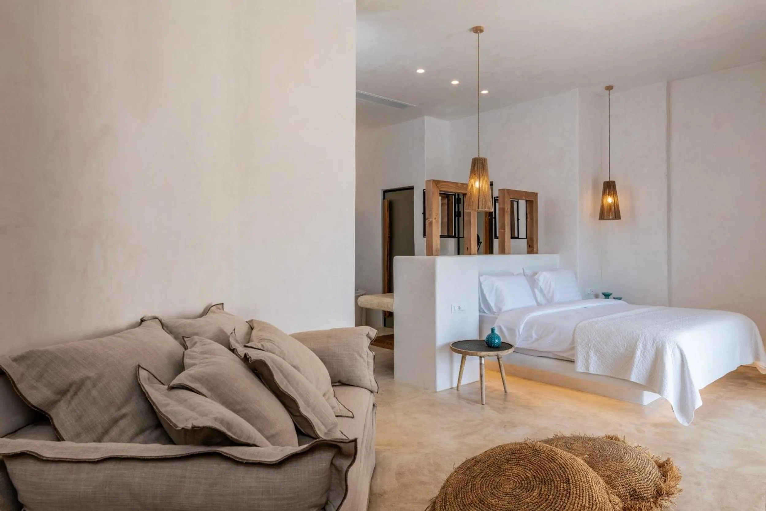 Decorative detail, Bed in Panormos Village Hotel