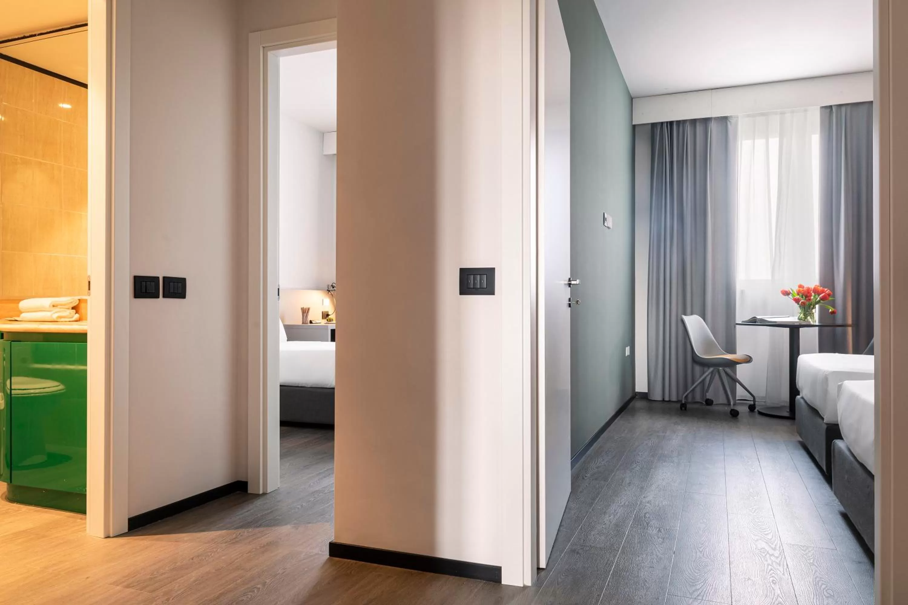 Property building, Bed in Quark Hotel Milano