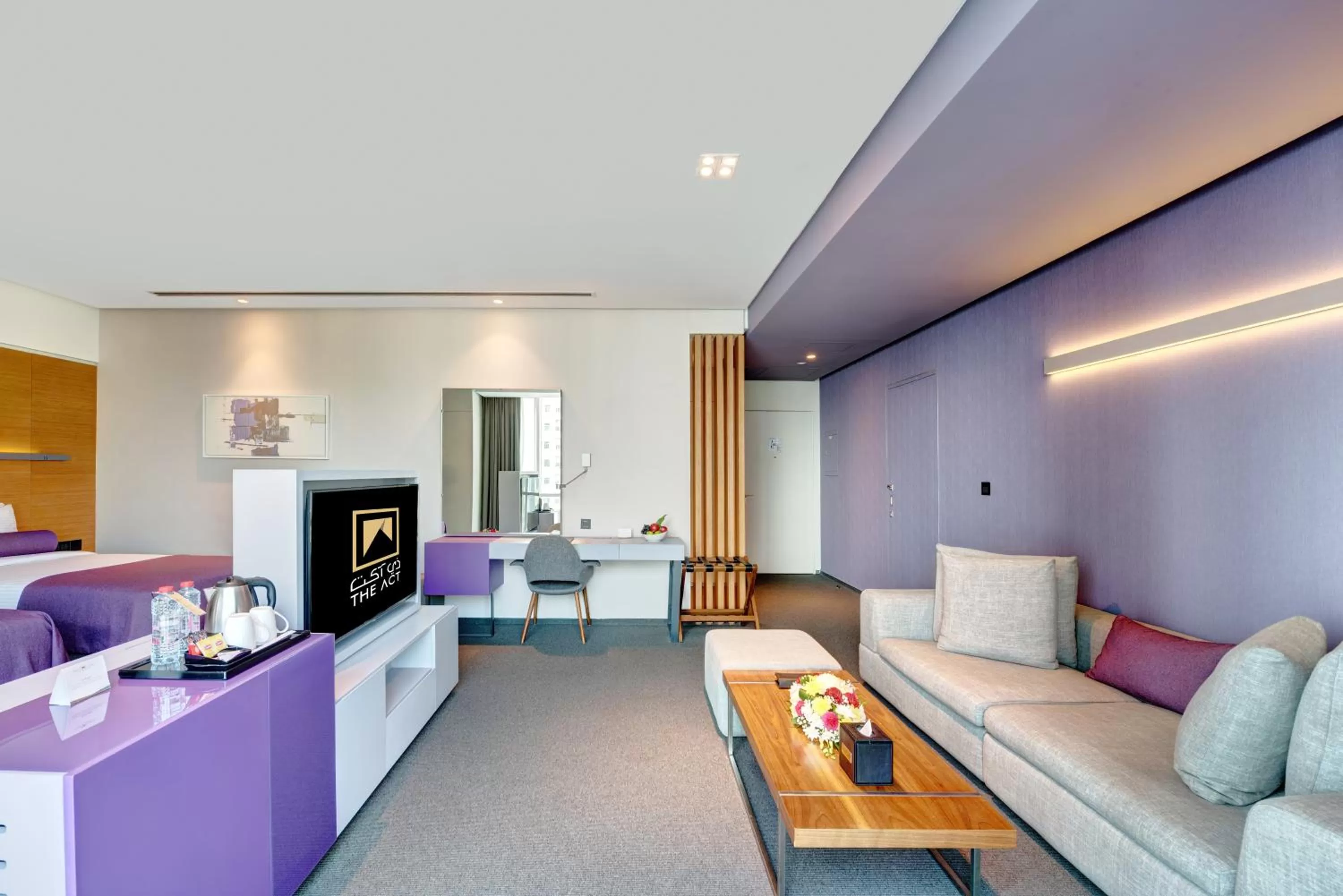 Seating area in The Act Hotel Sharjah