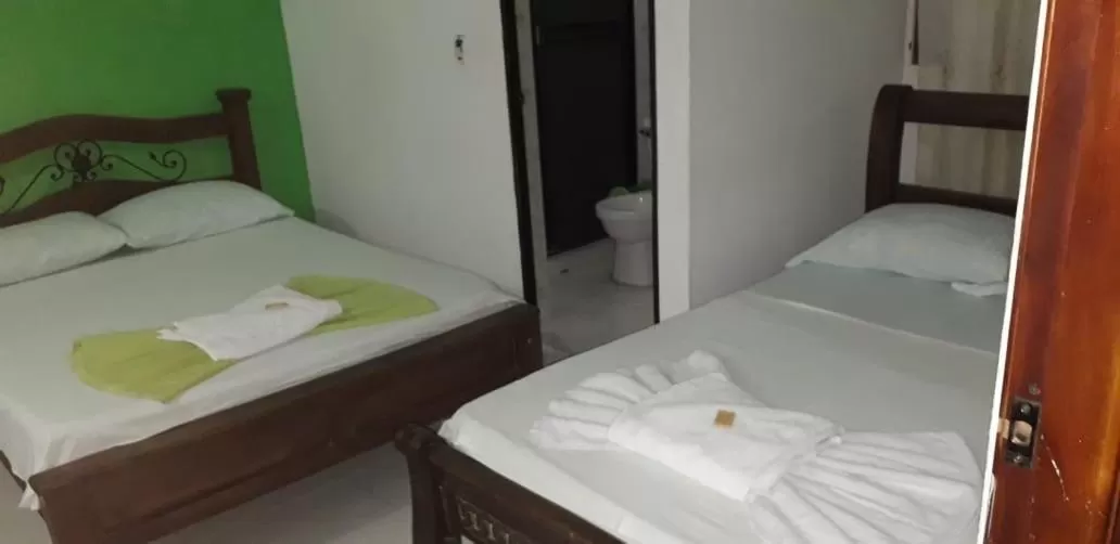 Bed in Hotel Mansión del Cesar