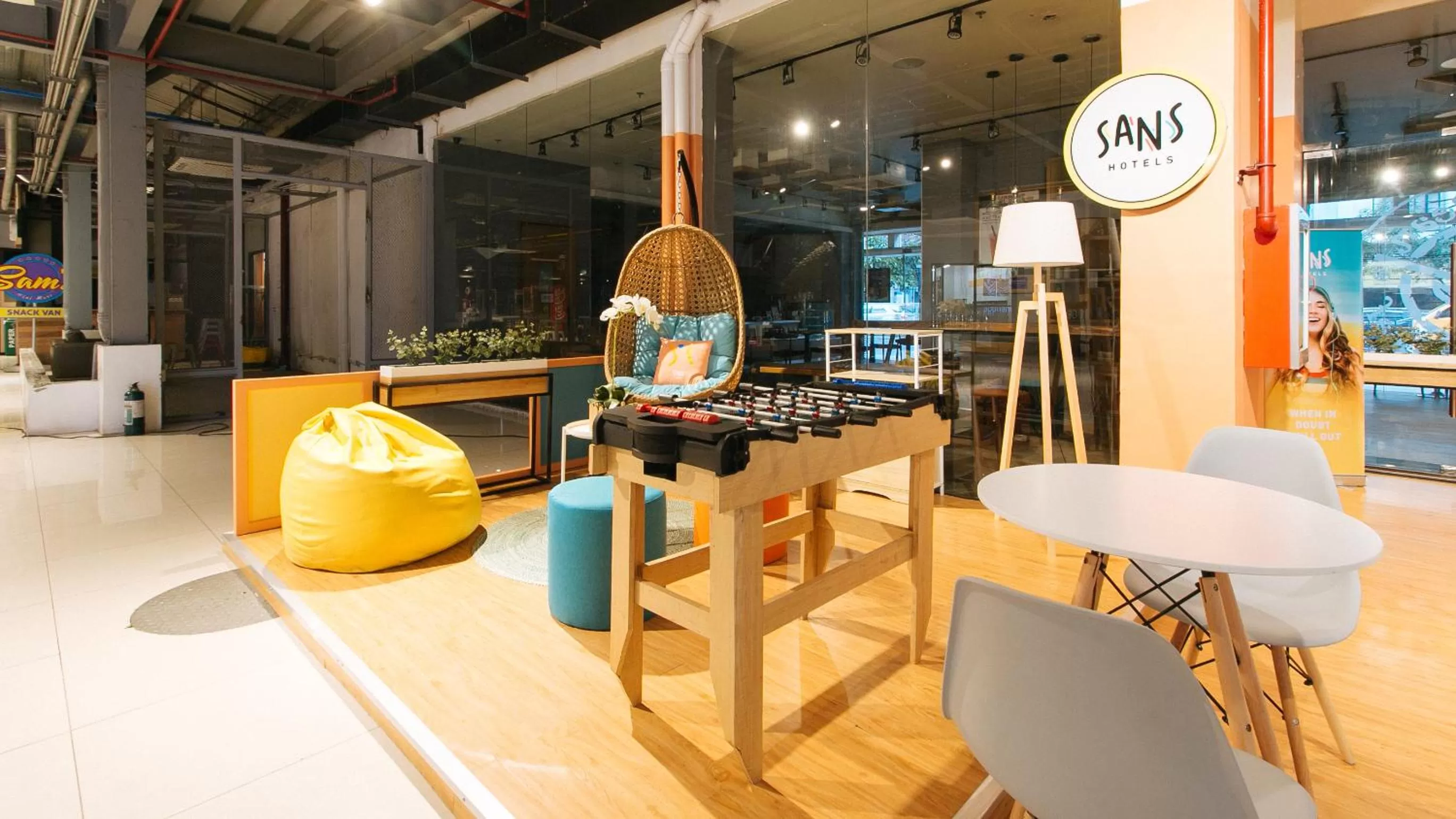 Seating area in Sans Hotel Laperal Manila