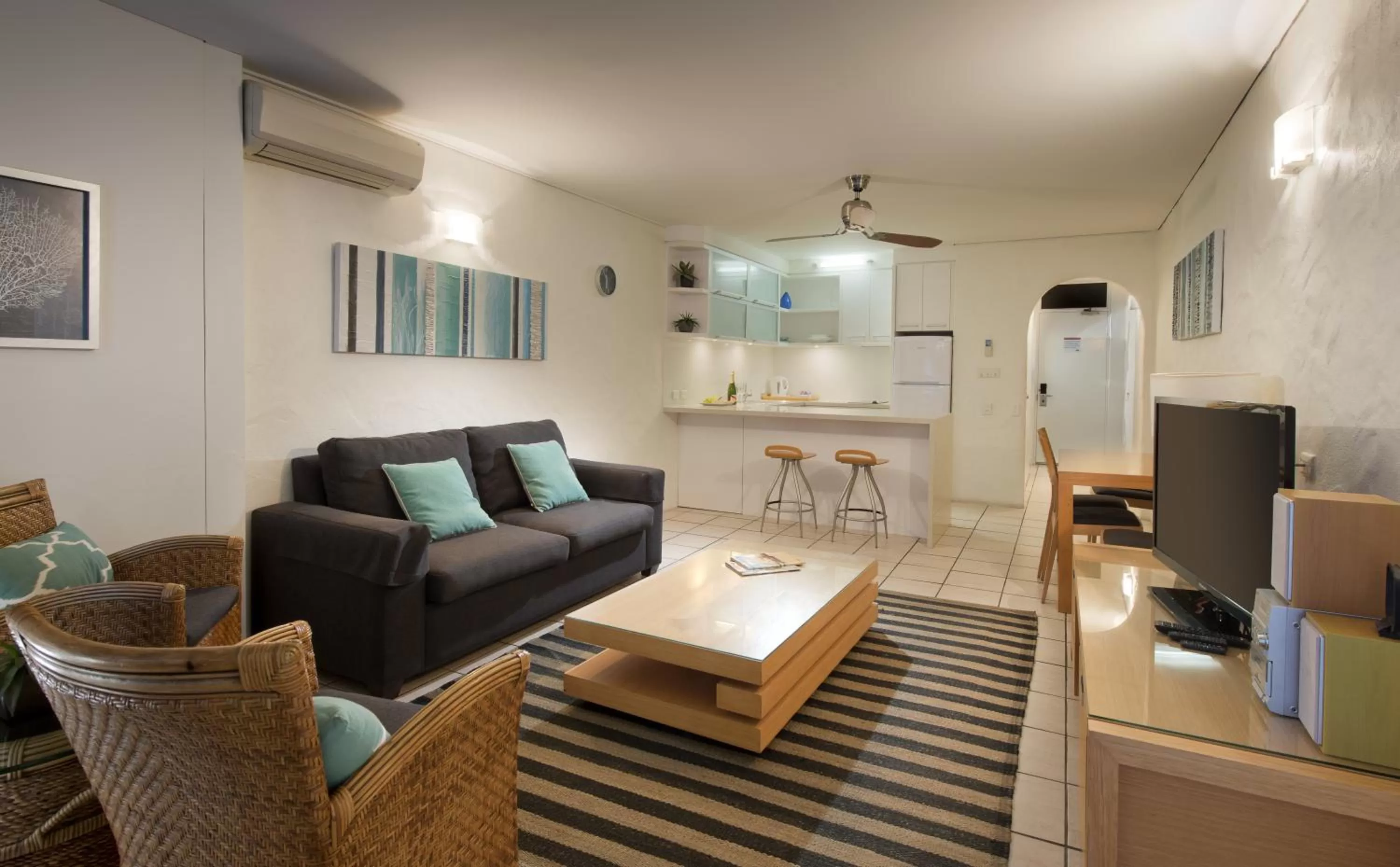 Seating area in SandCastles Noosa