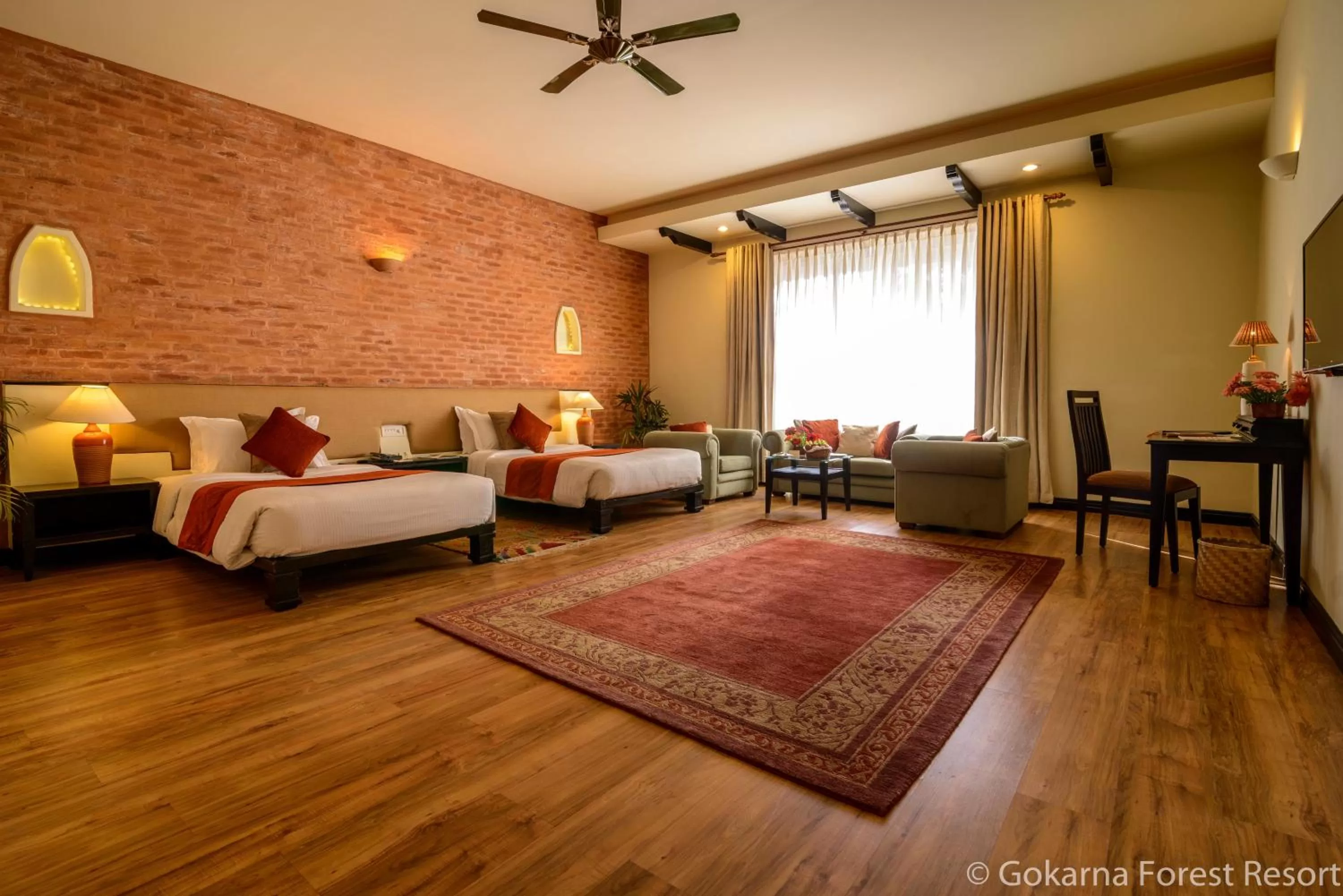 Photo of the whole room, Bed in Gokarna Forest Resort Kathmandu