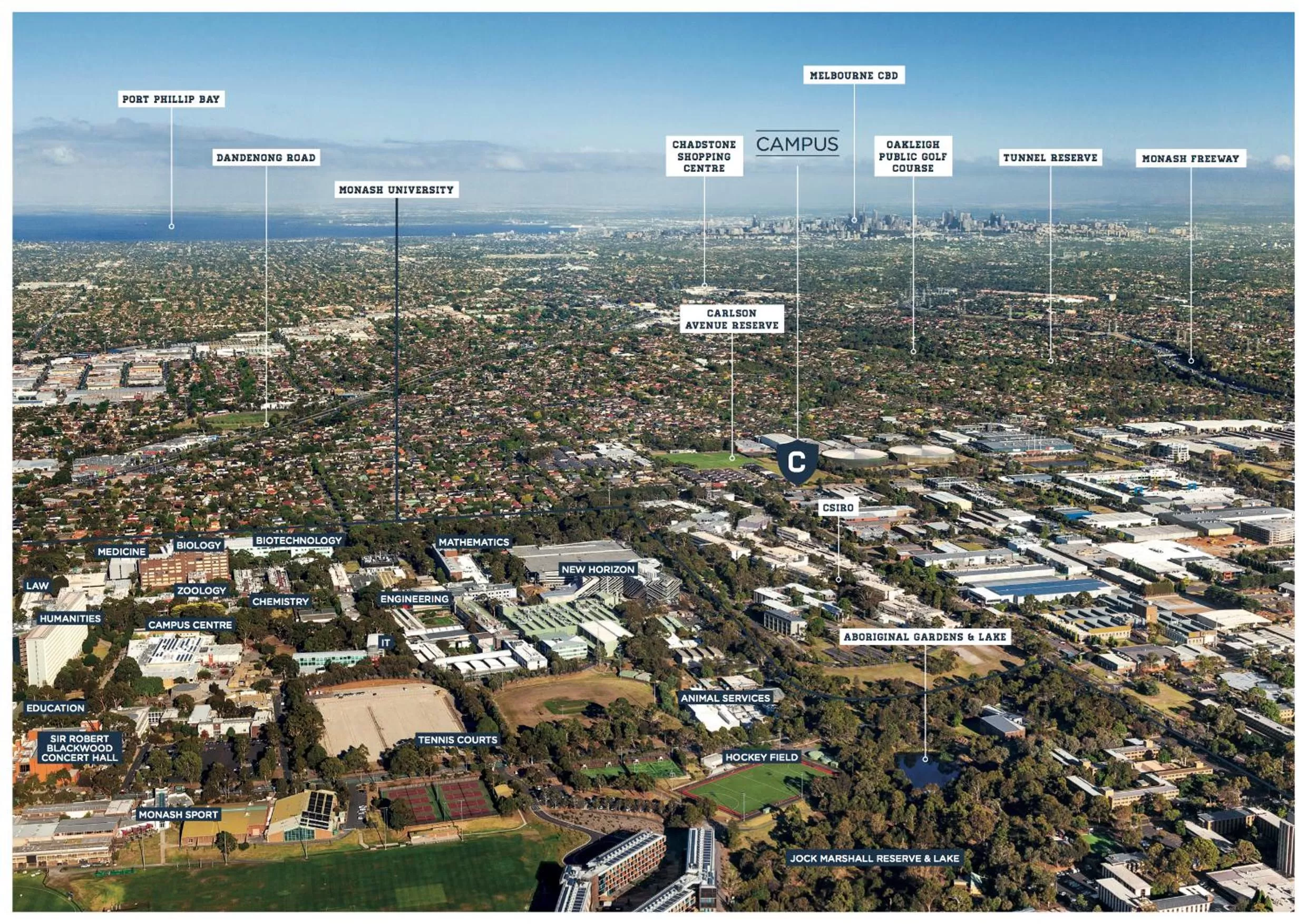 Bird's eye view in Clayton Serviced Apartments