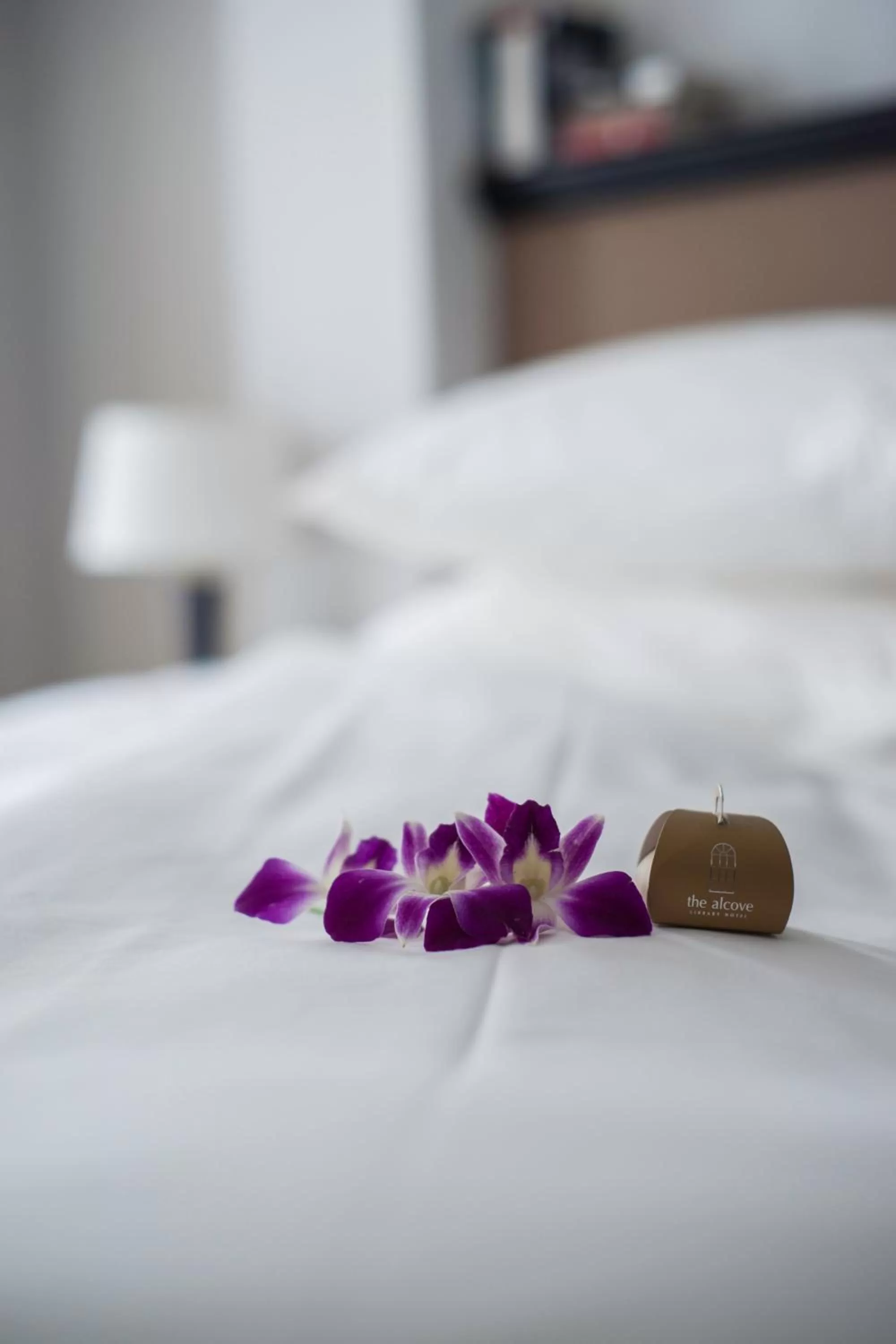 Bed in The Alcove Library Hotel
