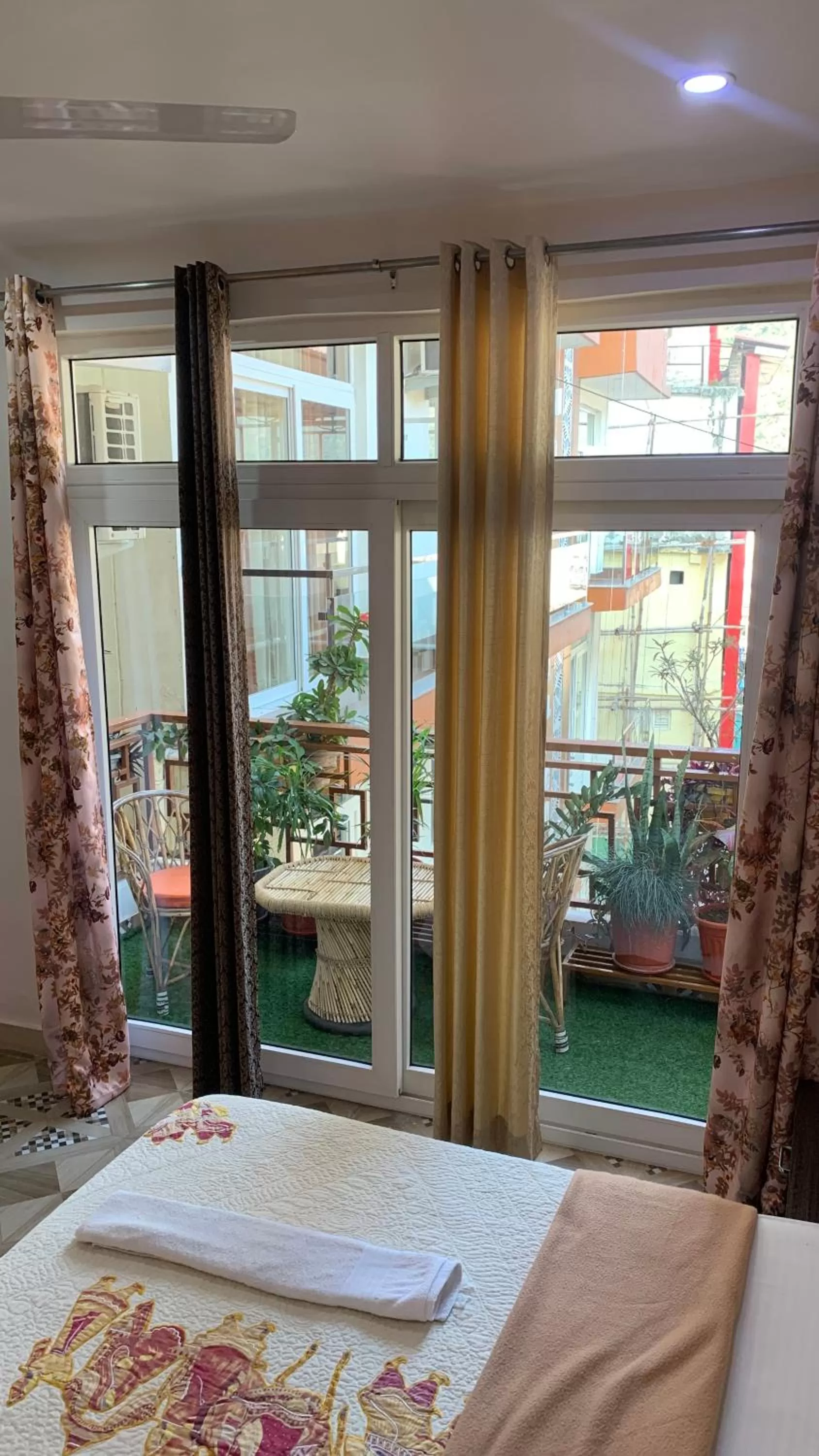 Balcony/Terrace, Bed in Rudram Hotel Yoga & Ayurveda Retreat