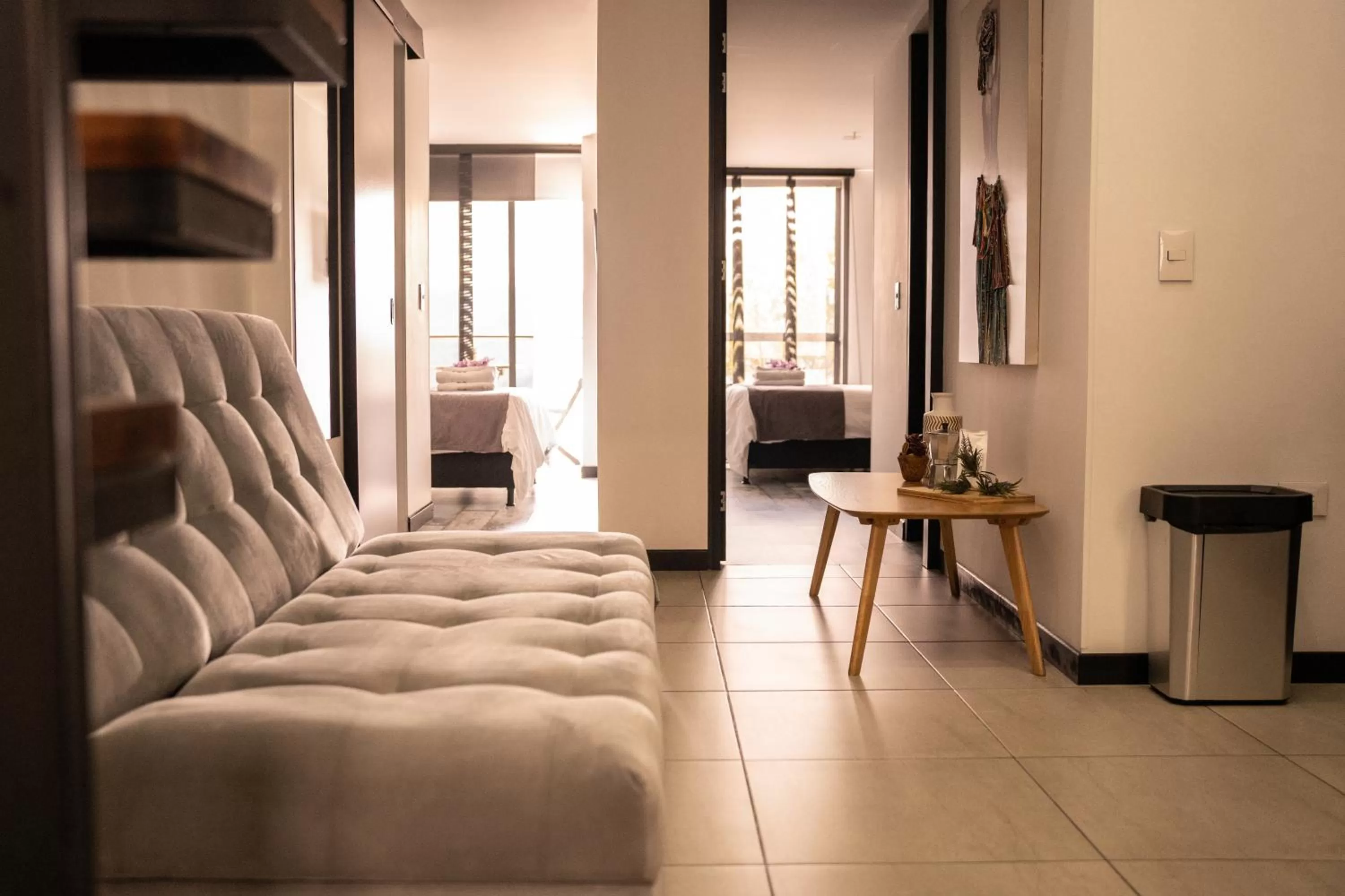 Living room in The Coffee Club Apartahotel