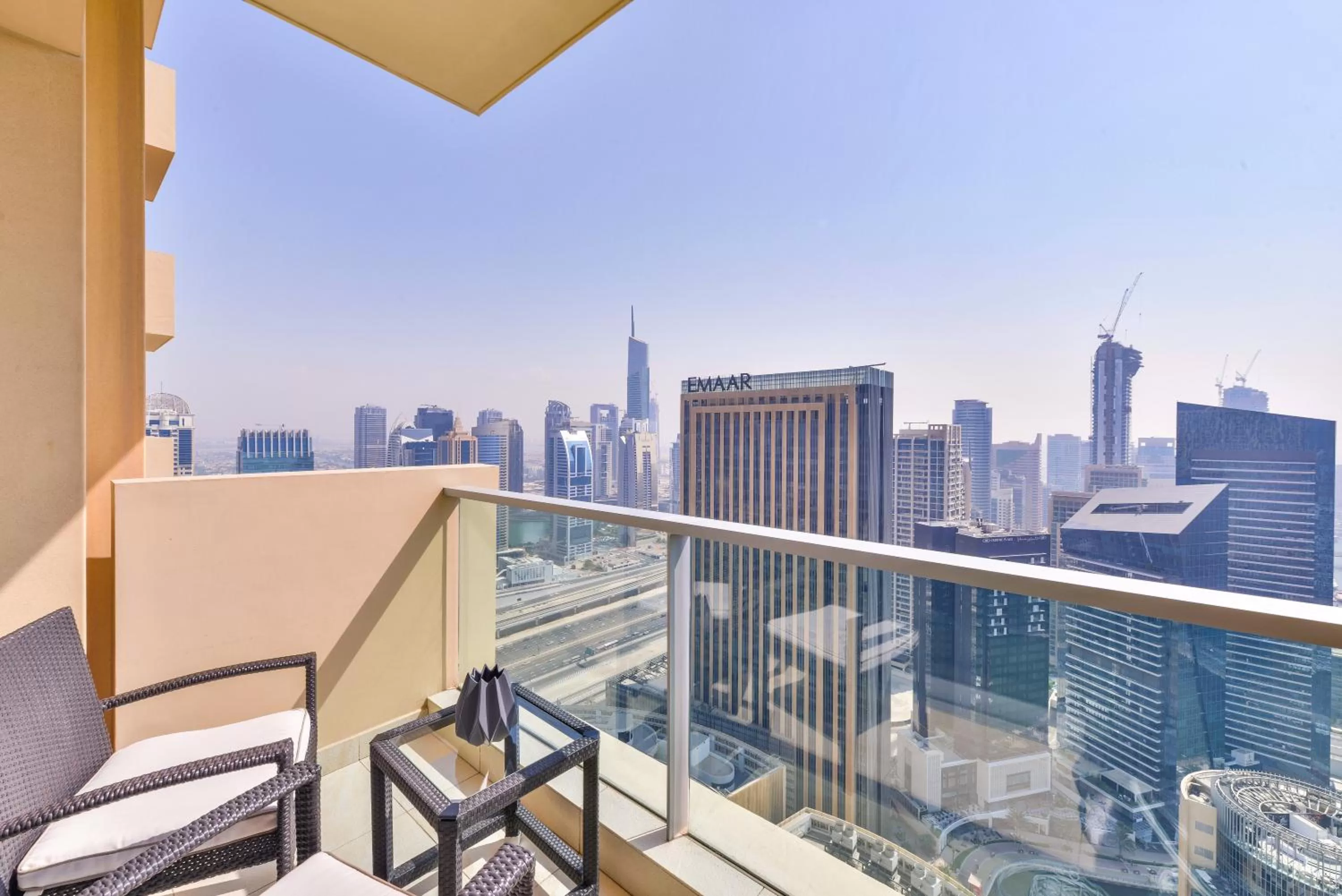 Balcony/Terrace in Emaar Residences Dubai Marina by Qstay - formerly Address Dubai Marina